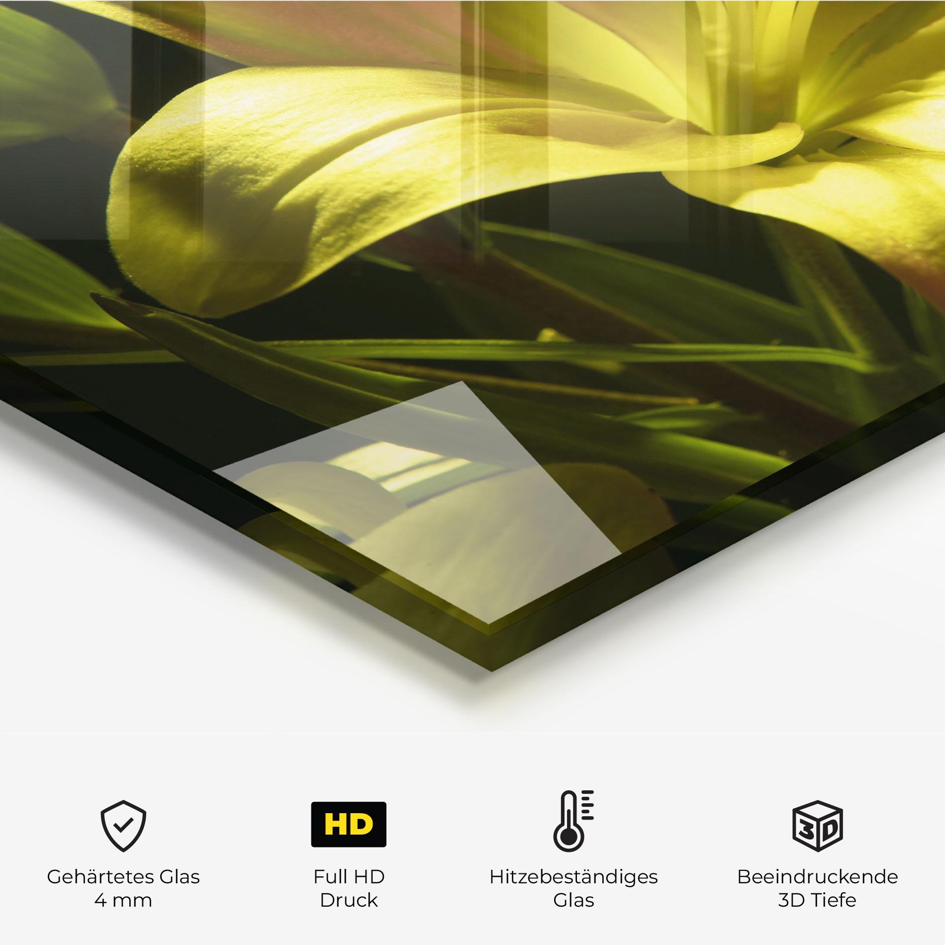 Küchenrückwand Glas Yellow Gold Exotic mockup 2