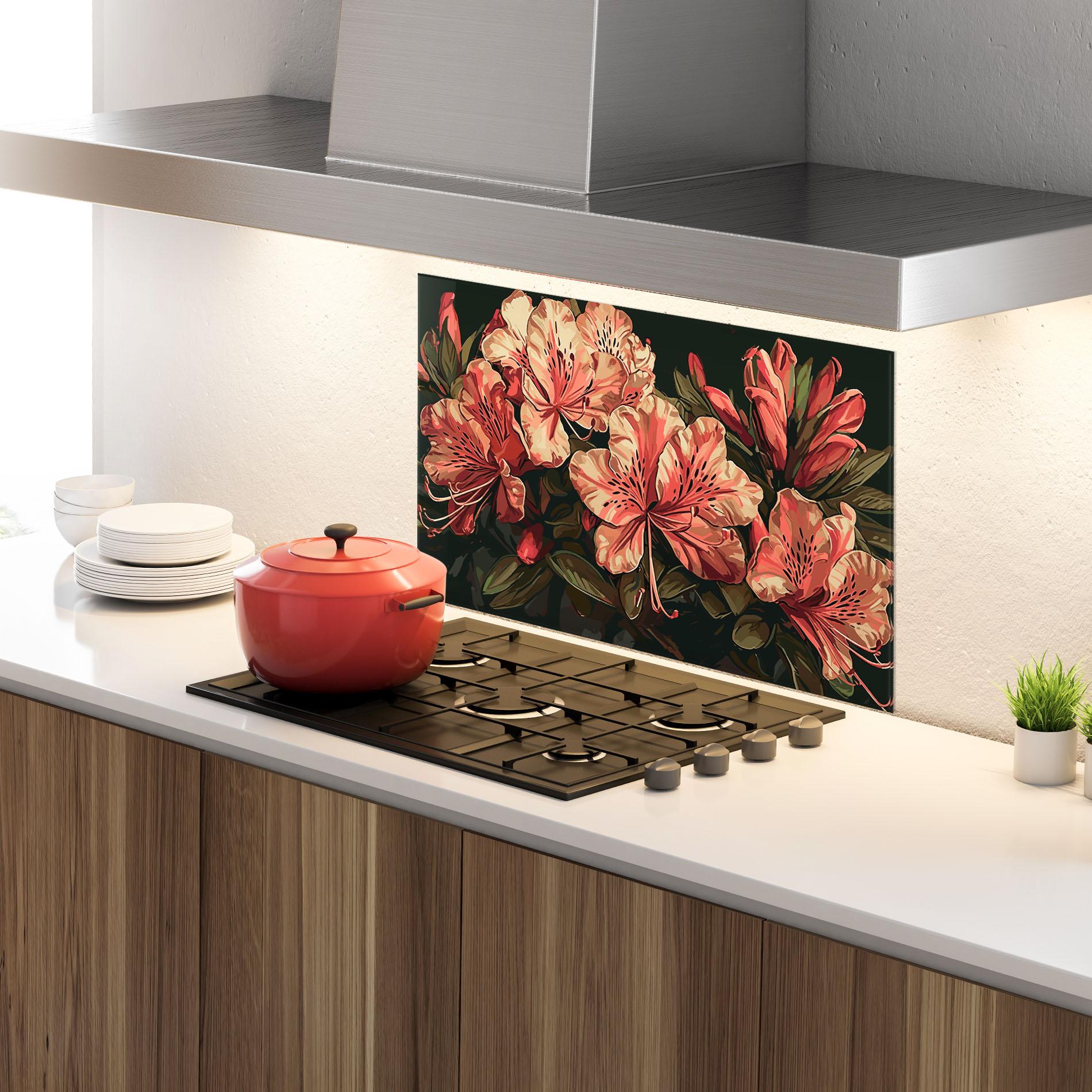 Küchenrückwand Glas Cream Exotic Art mockup 4