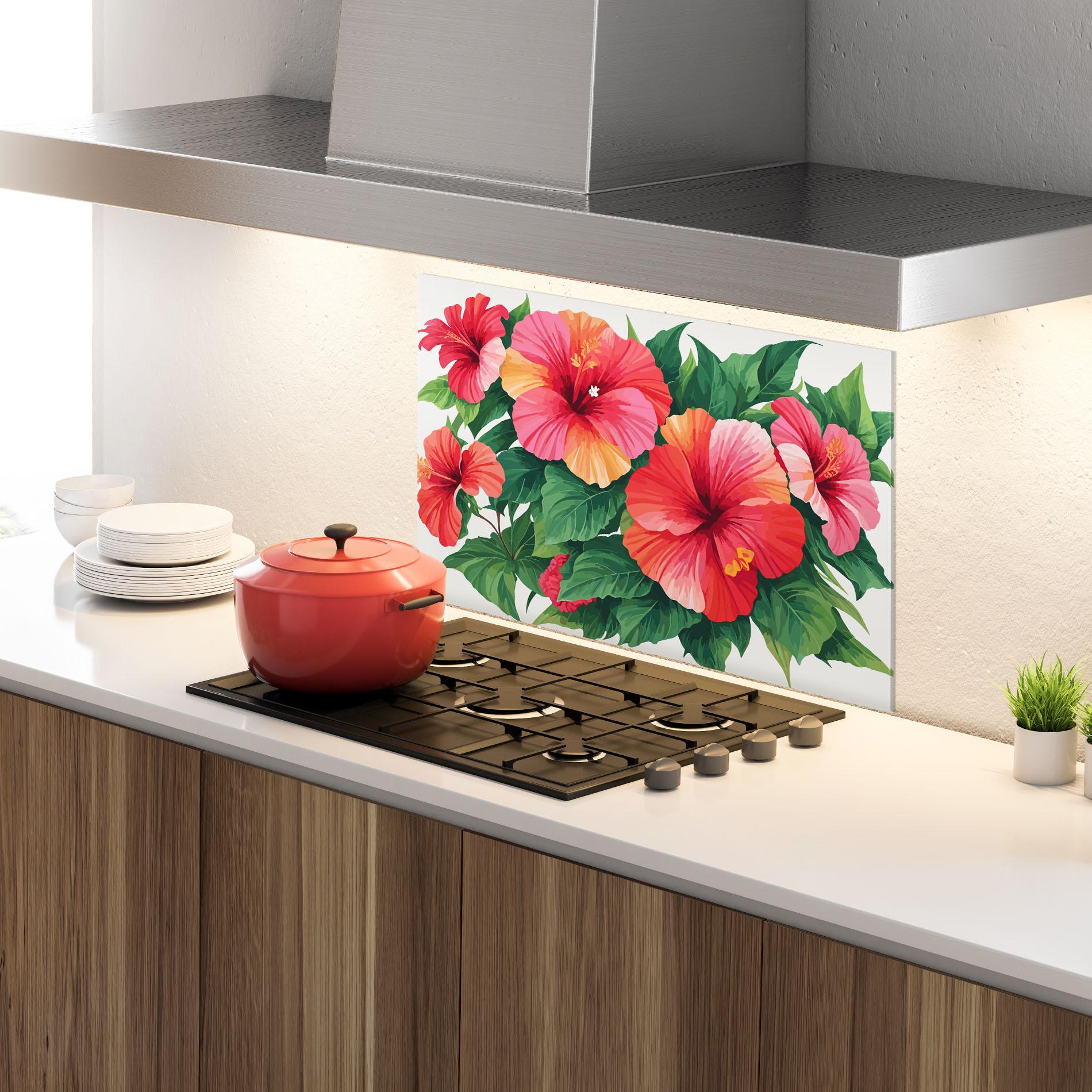 Küchenrückwand Glas Pretty Exotic Art mockup 4