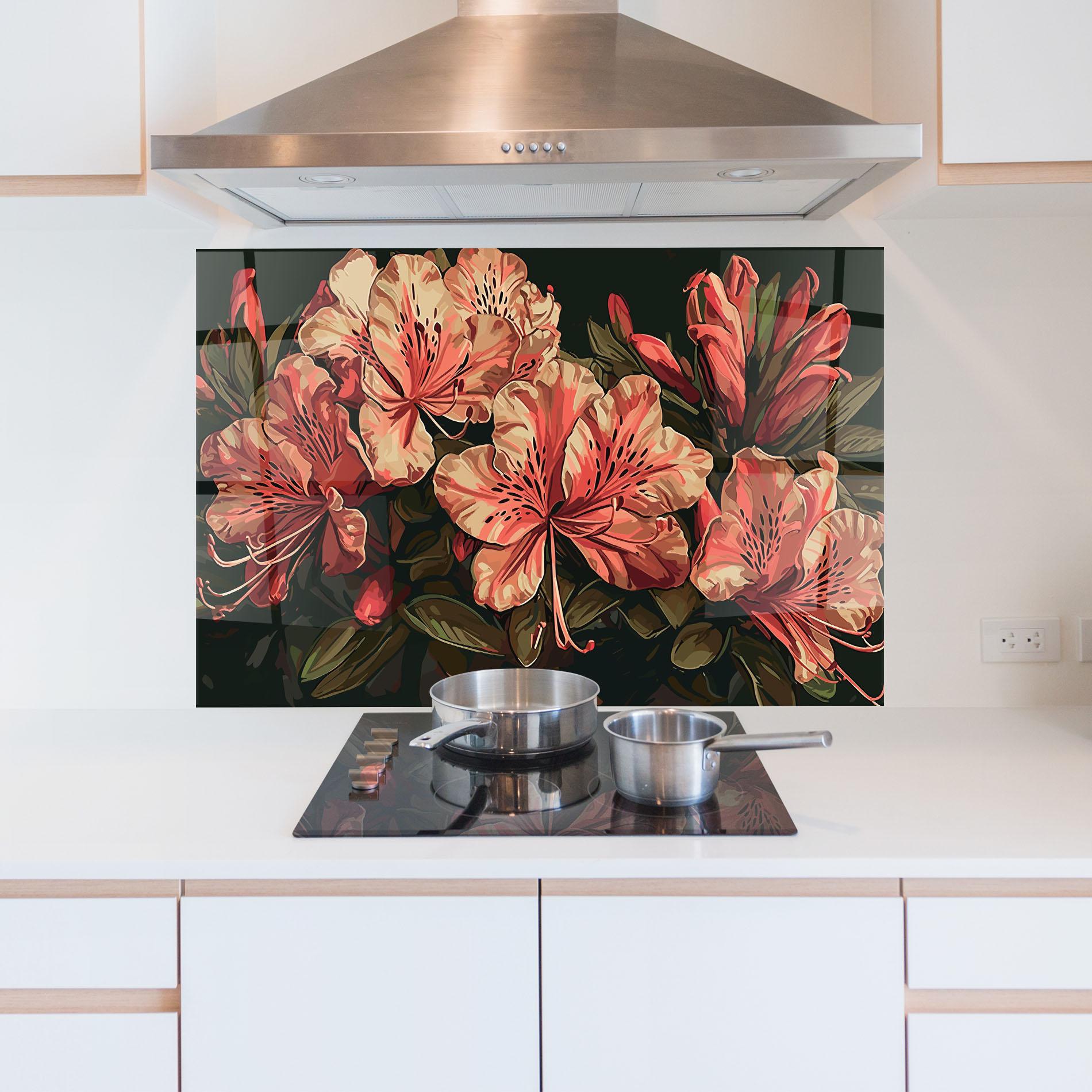 Küchenrückwand Glas Cream Exotic Art mockup 5