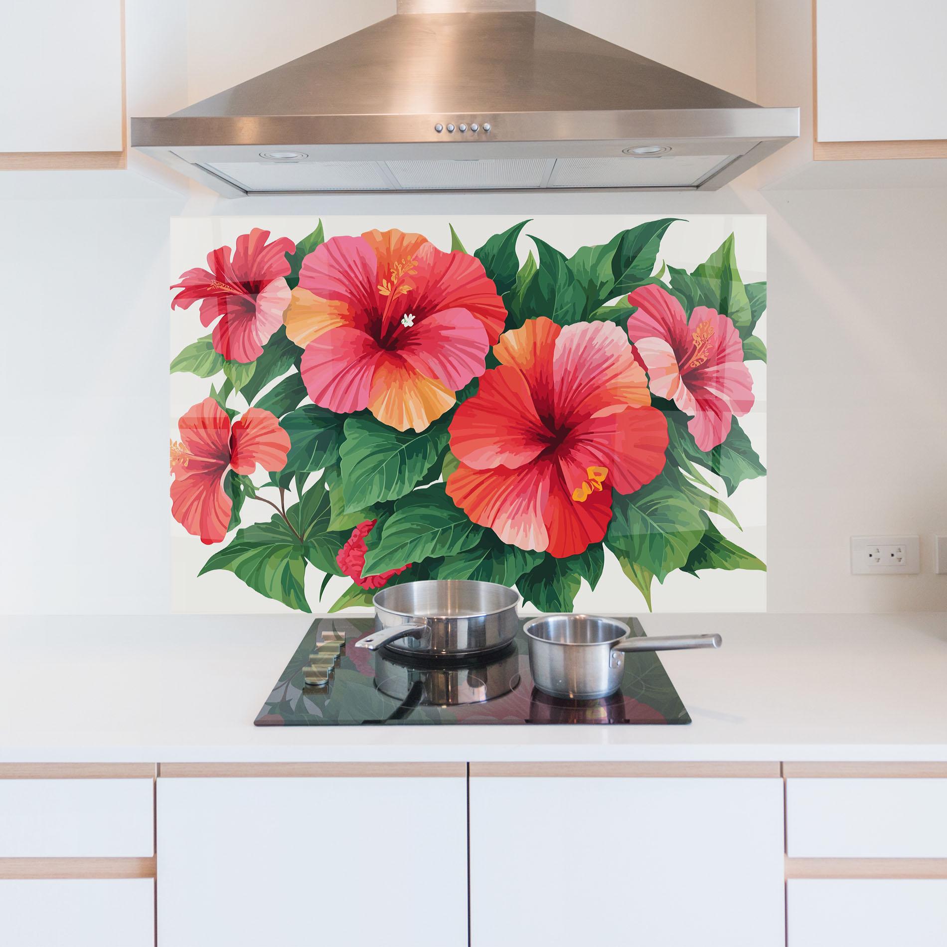 Küchenrückwand Glas Pretty Exotic Art mockup 5