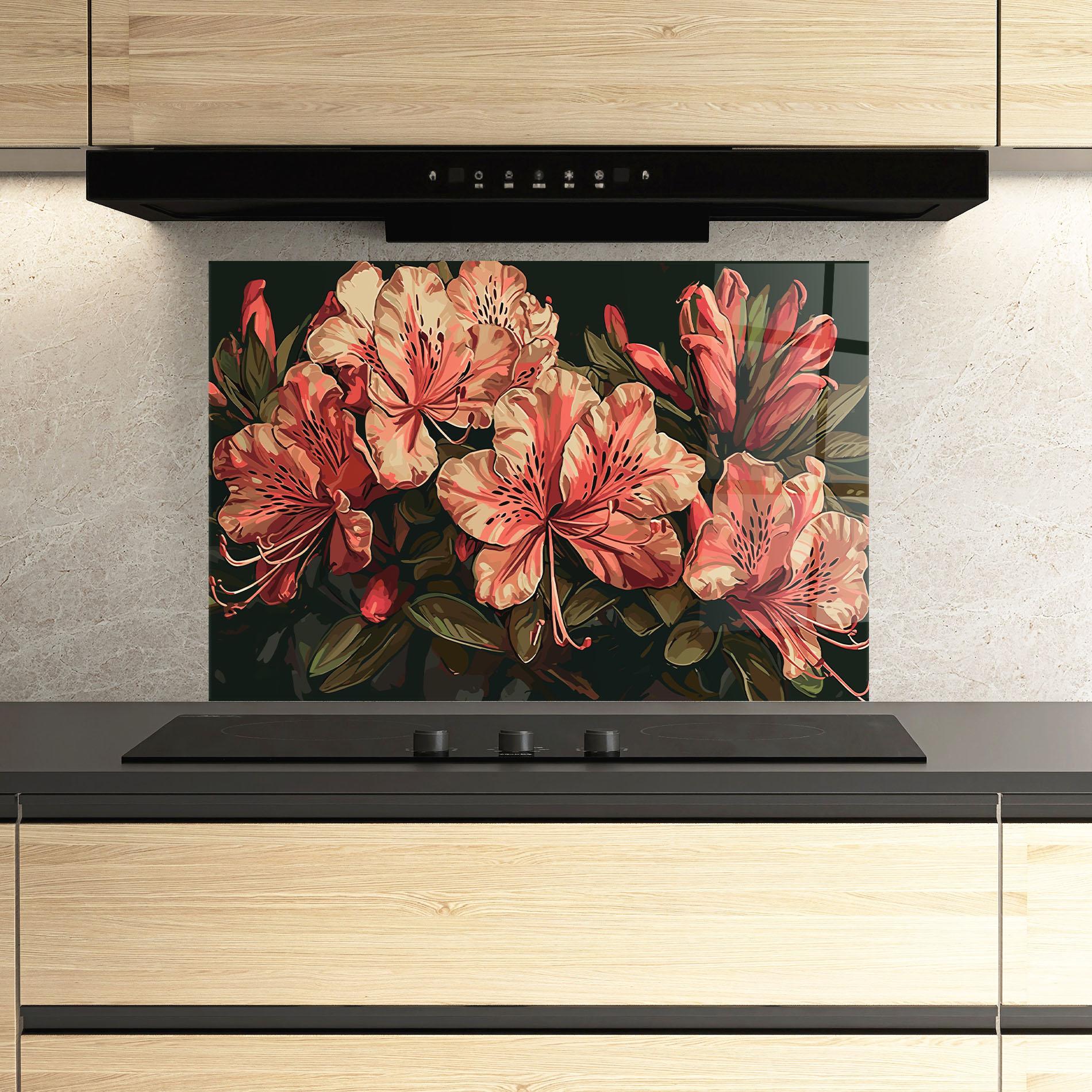 Küchenrückwand Glas Cream Exotic Art mockup 3