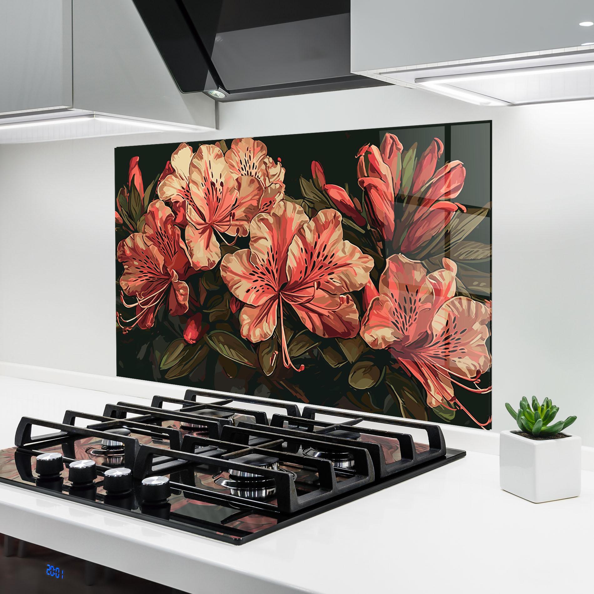 Küchenrückwand Glas Cream Exotic Art mockup 6