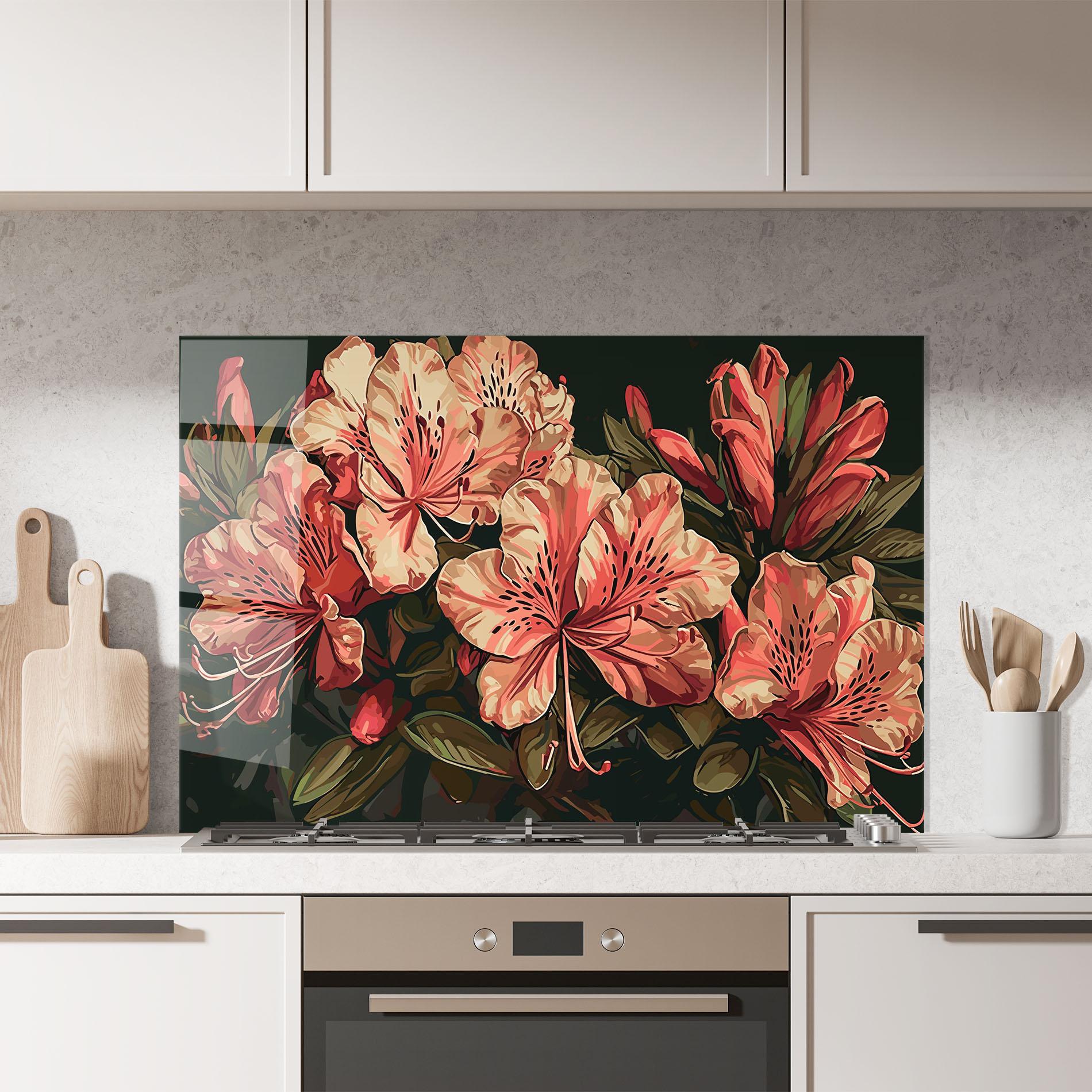 Küchenrückwand Glas Cream Exotic Art mockup 7