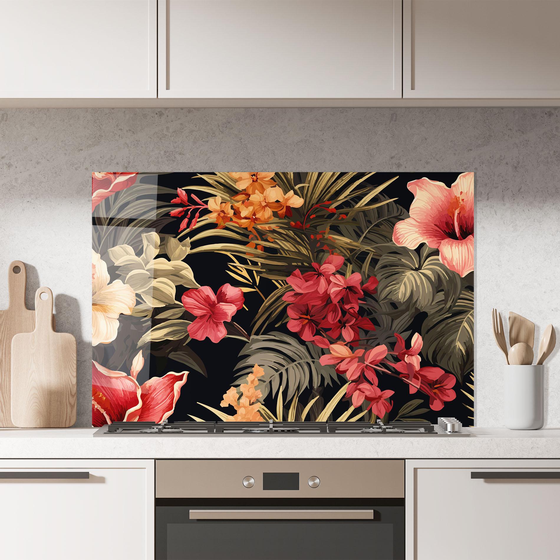 Küchenrückwand Glas Exotic Flower Plant mockup 7