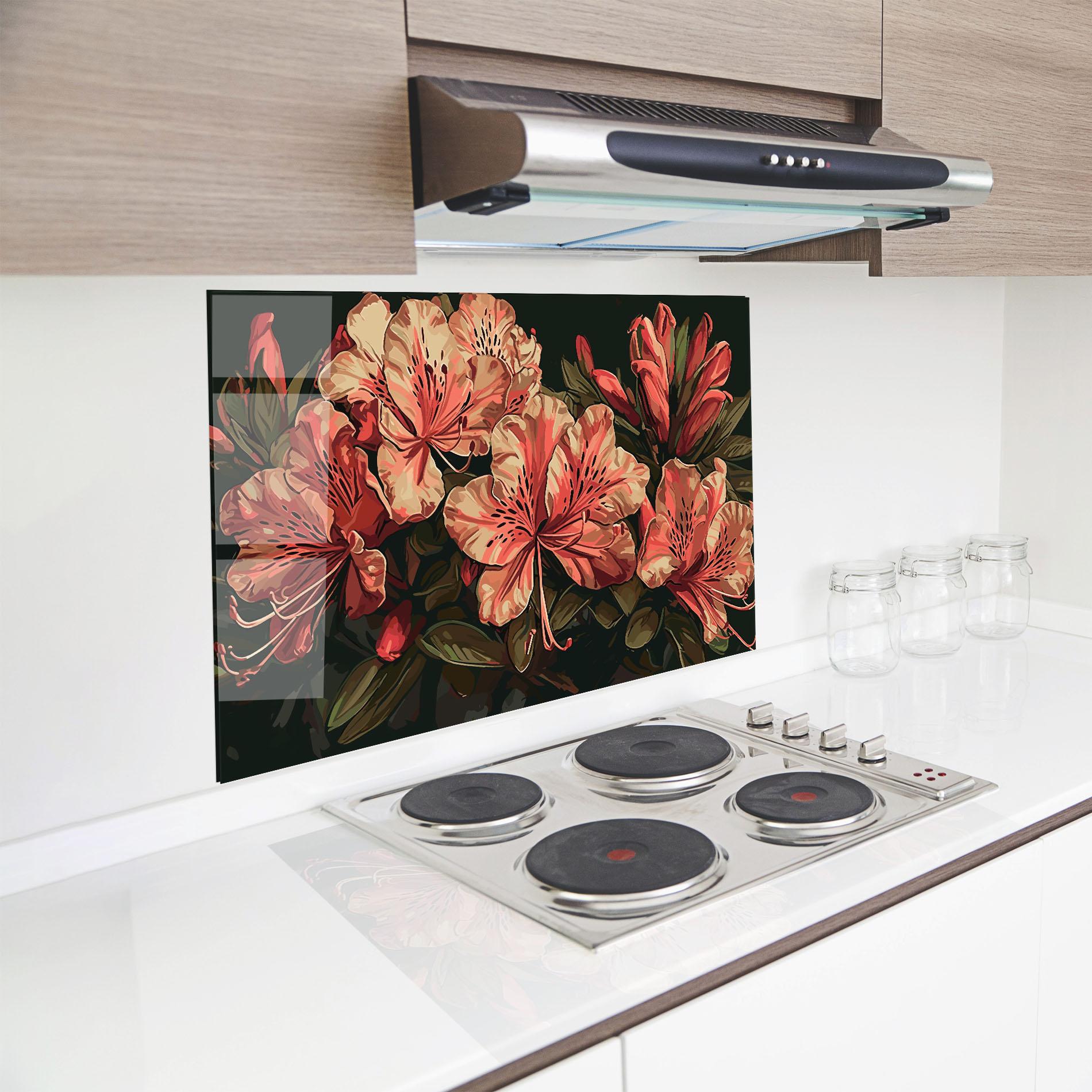 Küchenrückwand Glas Cream Exotic Art mockup 8