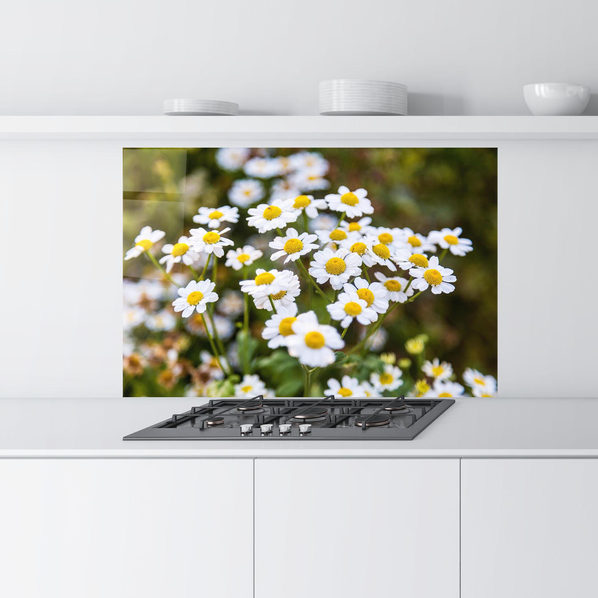 Küchenrückwand Glas Flowers Garden mockup 9