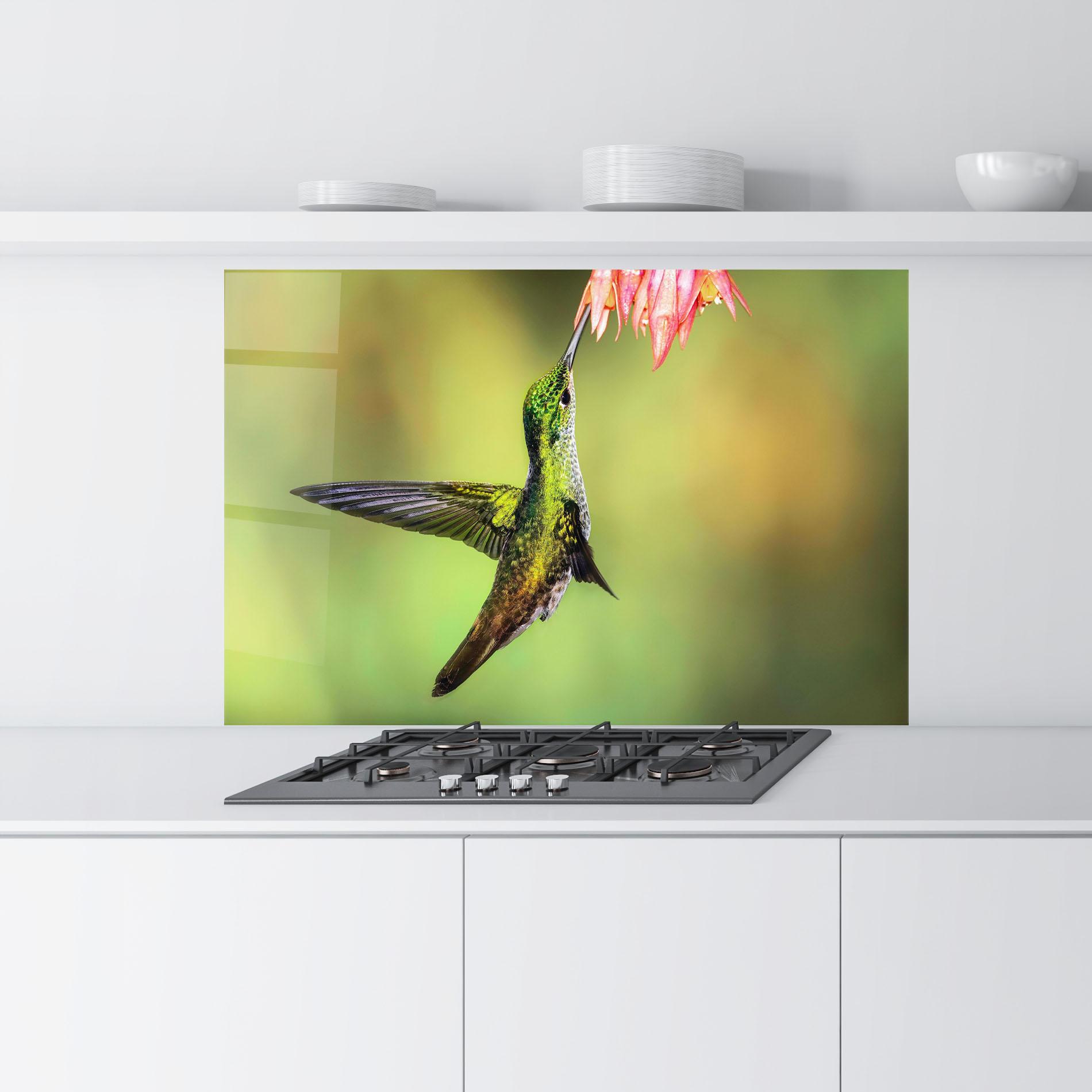 Küchenrückwand Glas Wild Bird Flower mockup 9