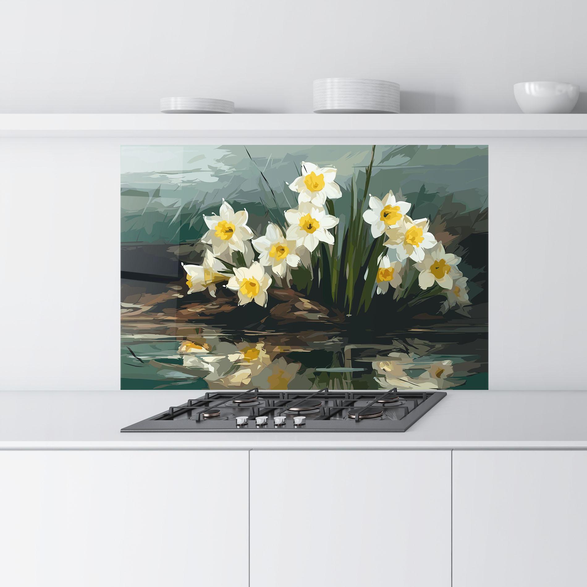 Küchenrückwand Glas Wild Lake Plant mockup 9