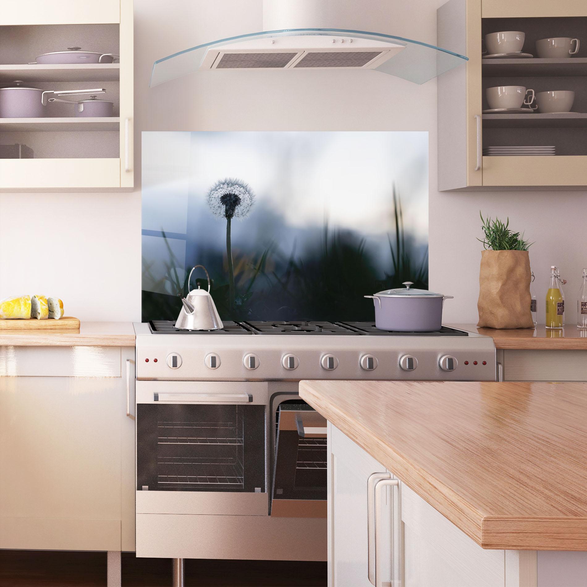 Küchenrückwand Glas Dandelion Wild View mockup 1
