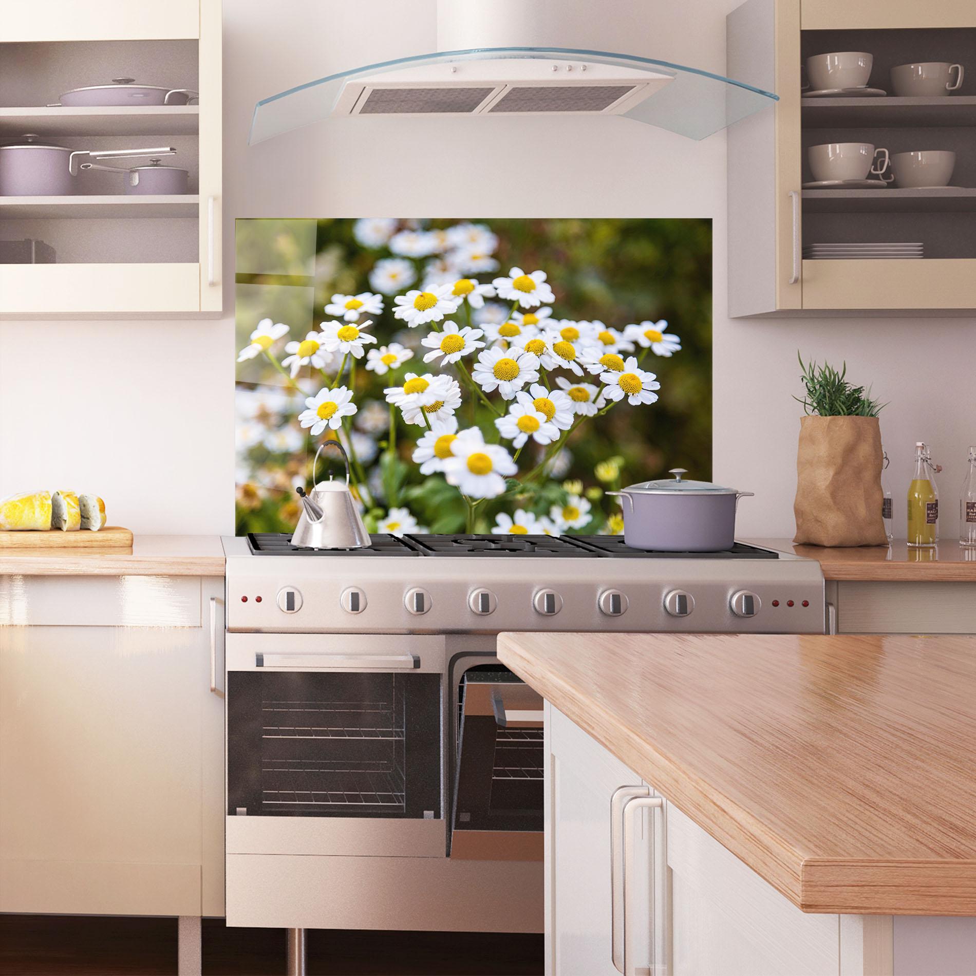 Küchenrückwand Glas Flowers Garden mockup 1