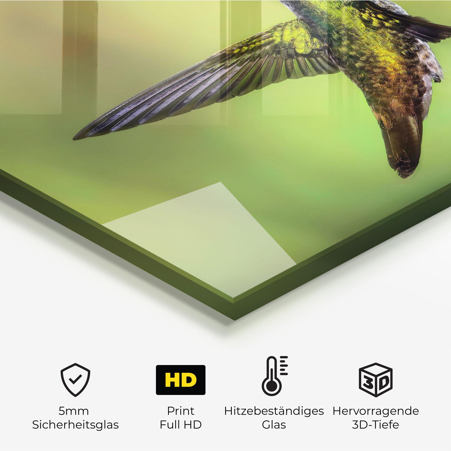 Küchenrückwand Glas Wild Bird Flower mockup 2