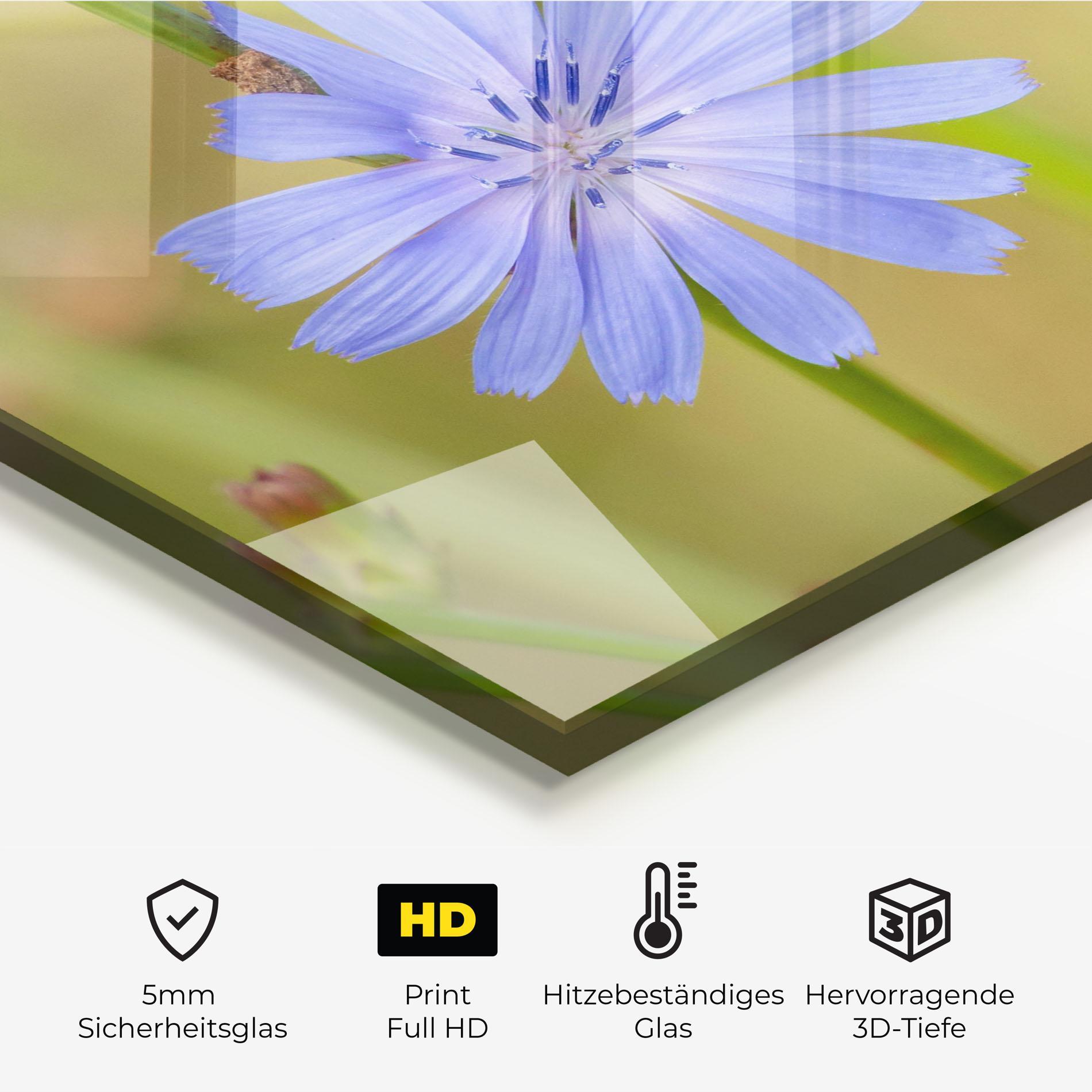 Küchenrückwand Glas Wild Purple Blue mockup 2