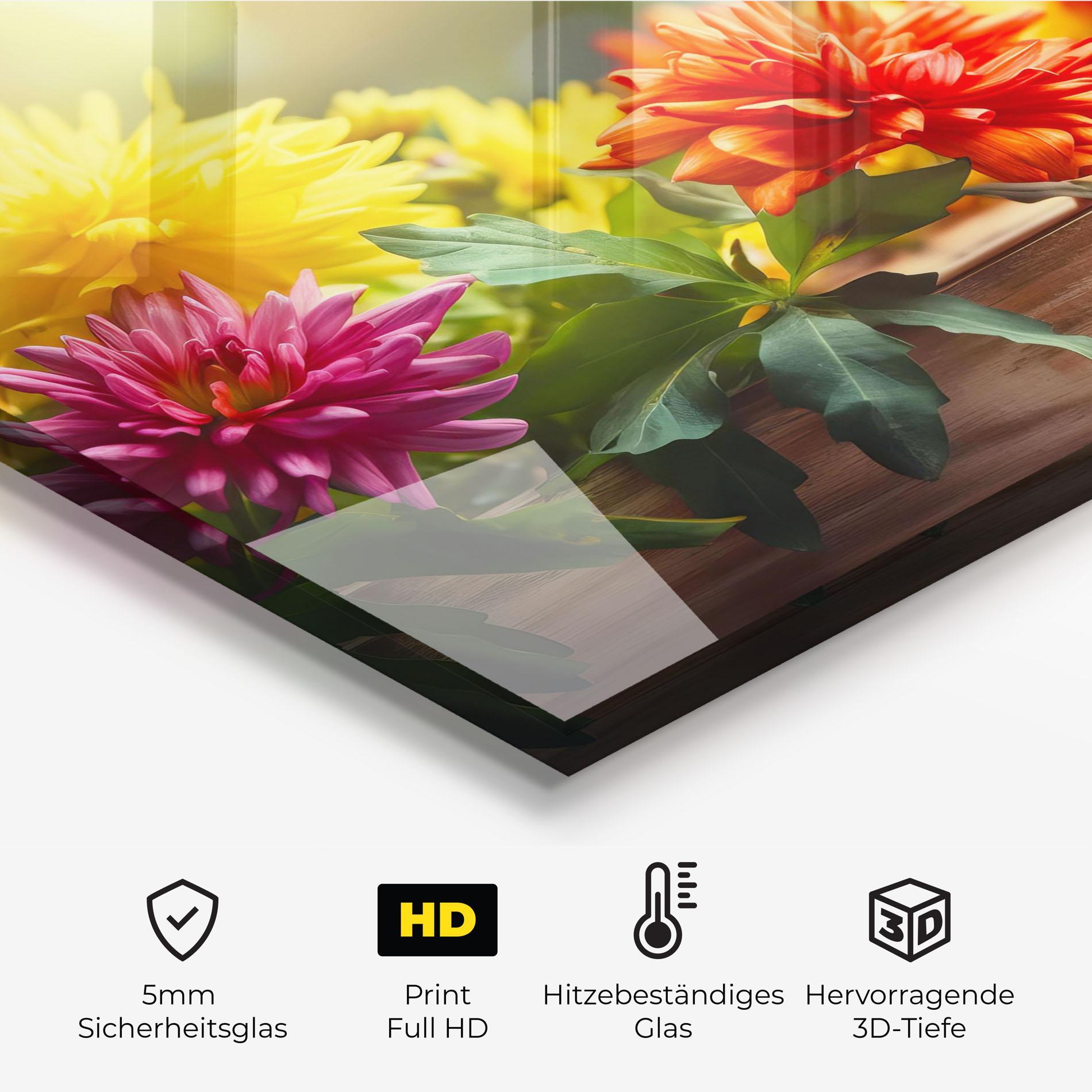 Küchenrückwand Glas Wood Wild Flower mockup 2