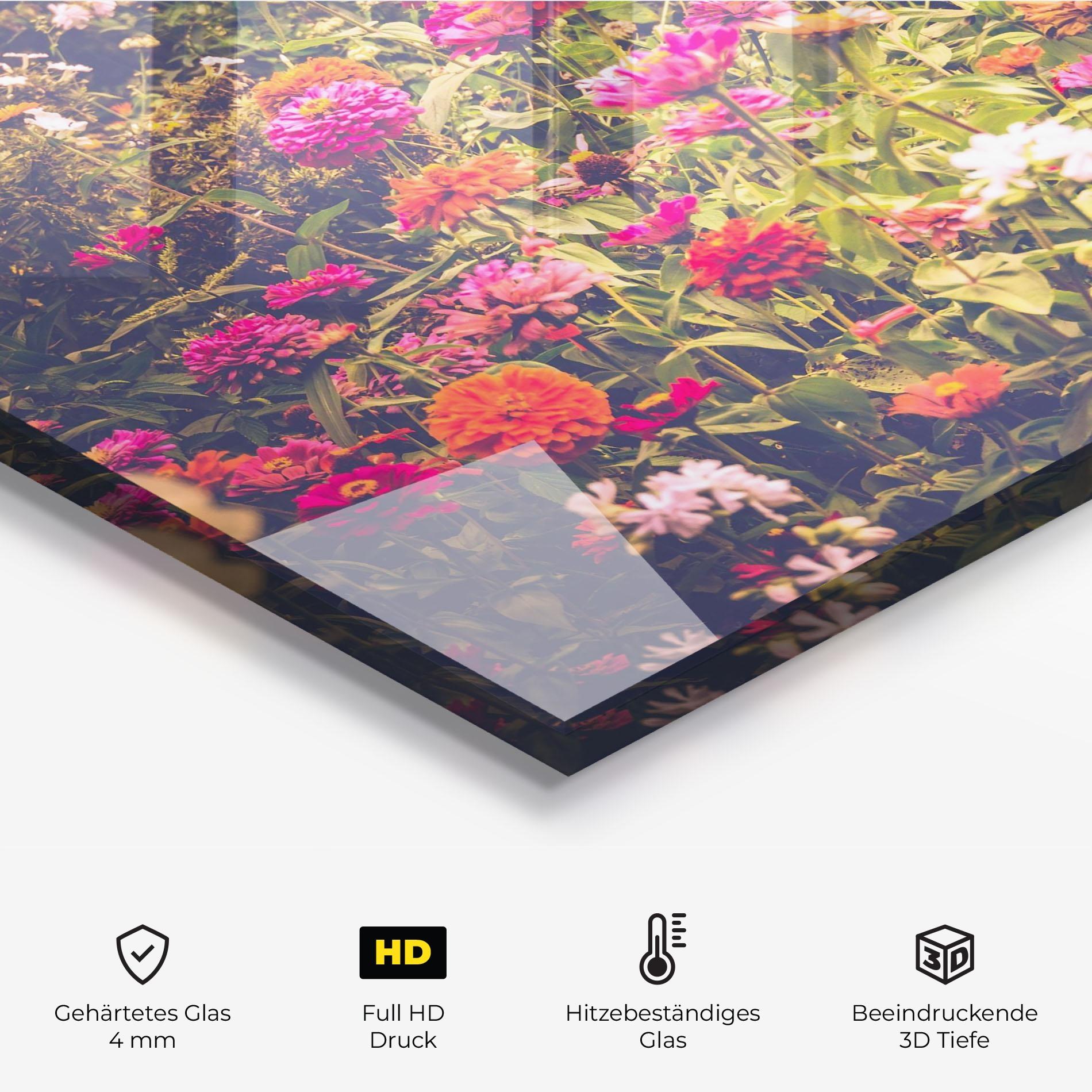 Küchenrückwand Glas Colorful Wild Field mockup 2