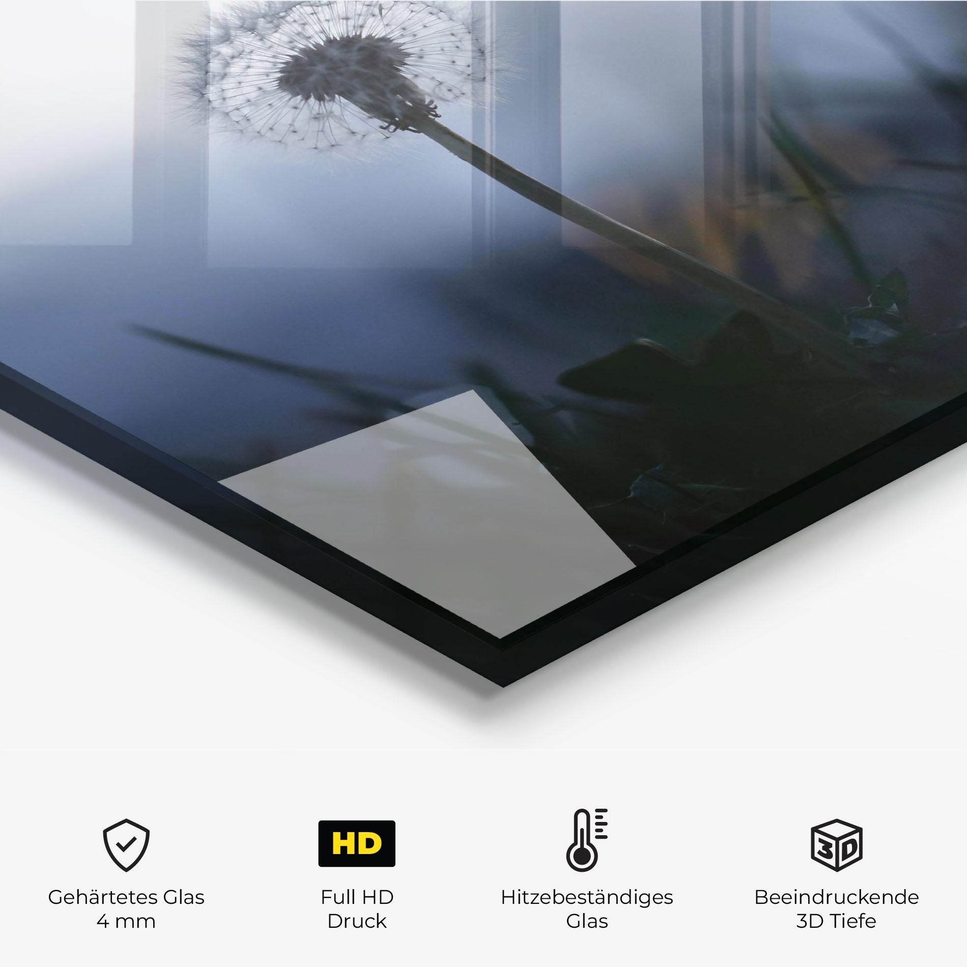 Küchenrückwand Glas Dandelion Wild View mockup 2