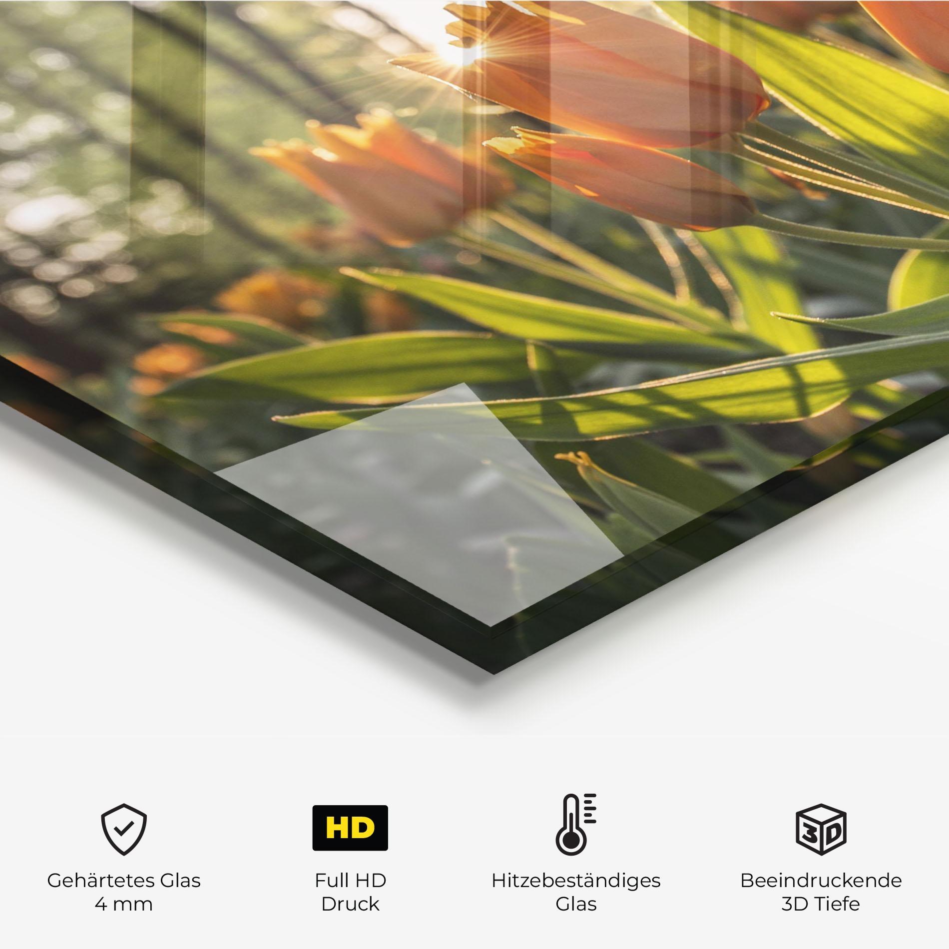 Küchenrückwand Glas Forest Tulips mockup 2