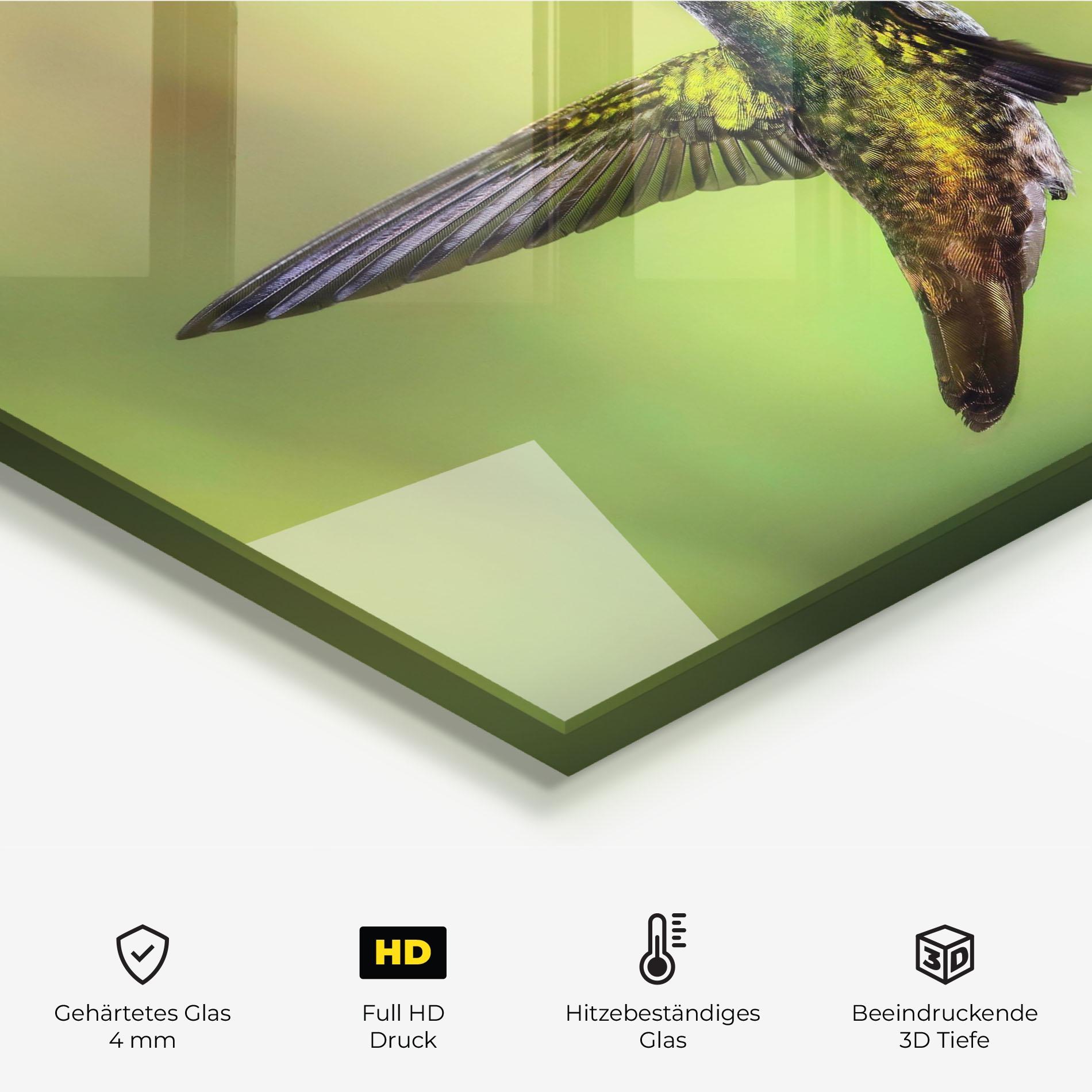 Küchenrückwand Glas Wild Bird Flower mockup 2