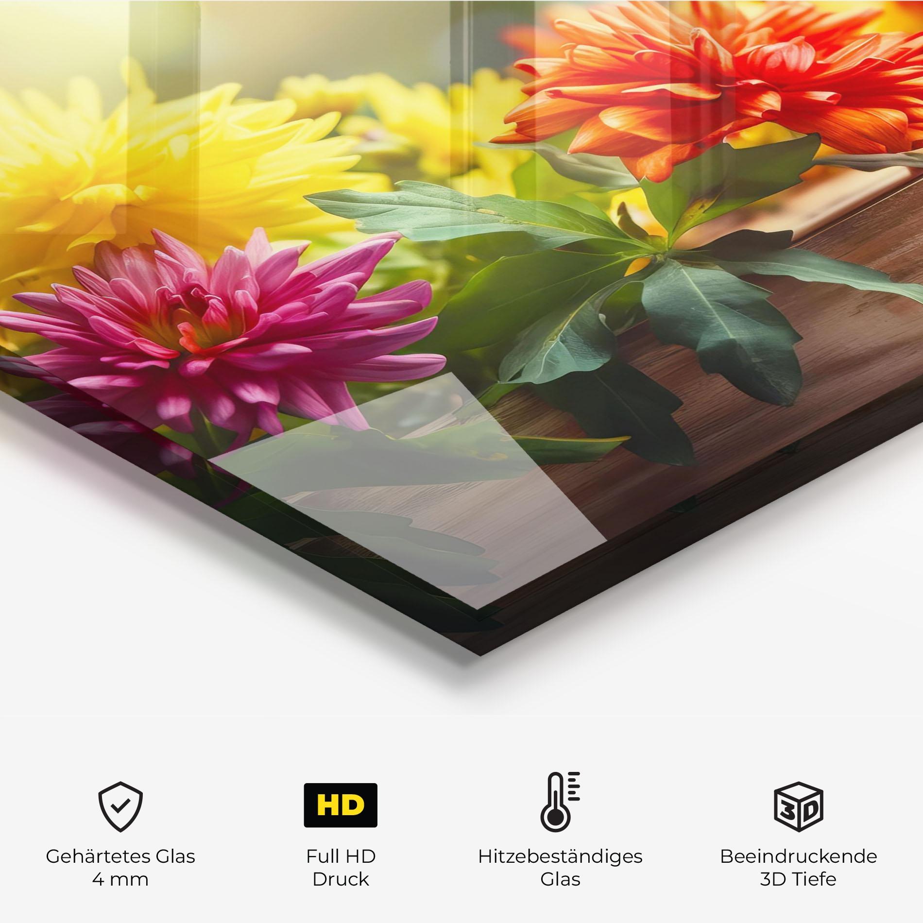 Küchenrückwand Glas Wood Wild Flower mockup 2