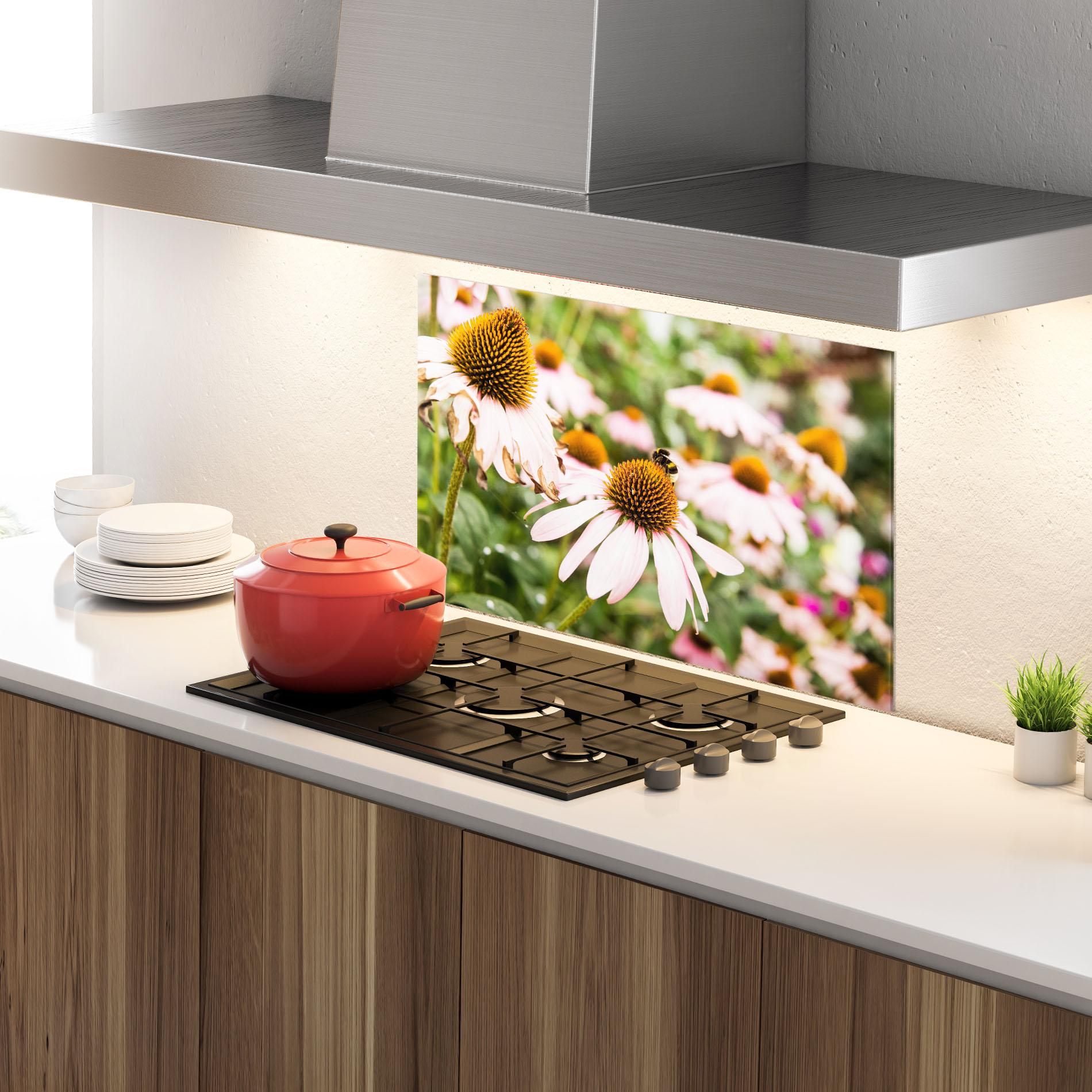 Küchenrückwand Glas Daylight Bee mockup 4