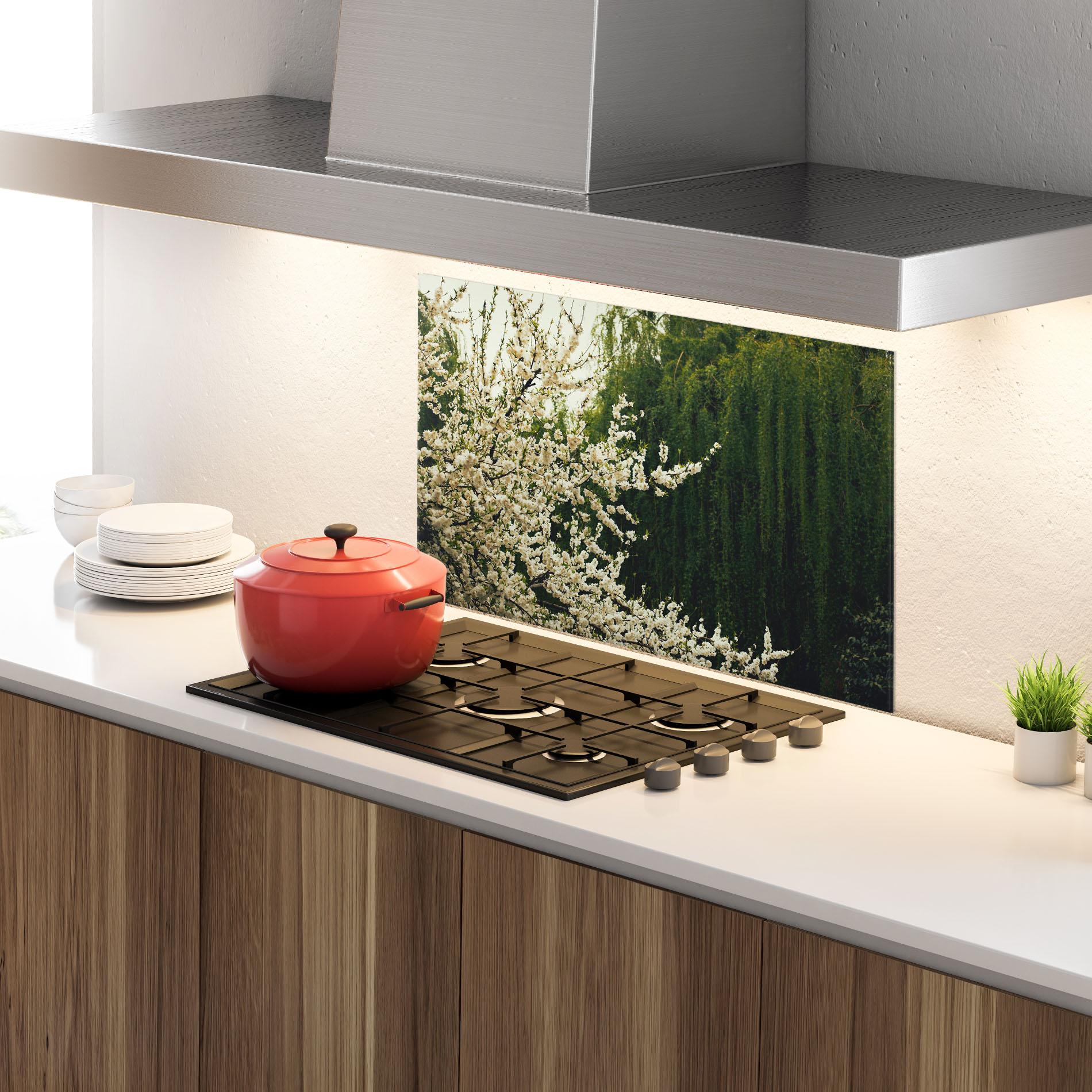 Küchenrückwand Glas Nature Veiw Tree mockup 4