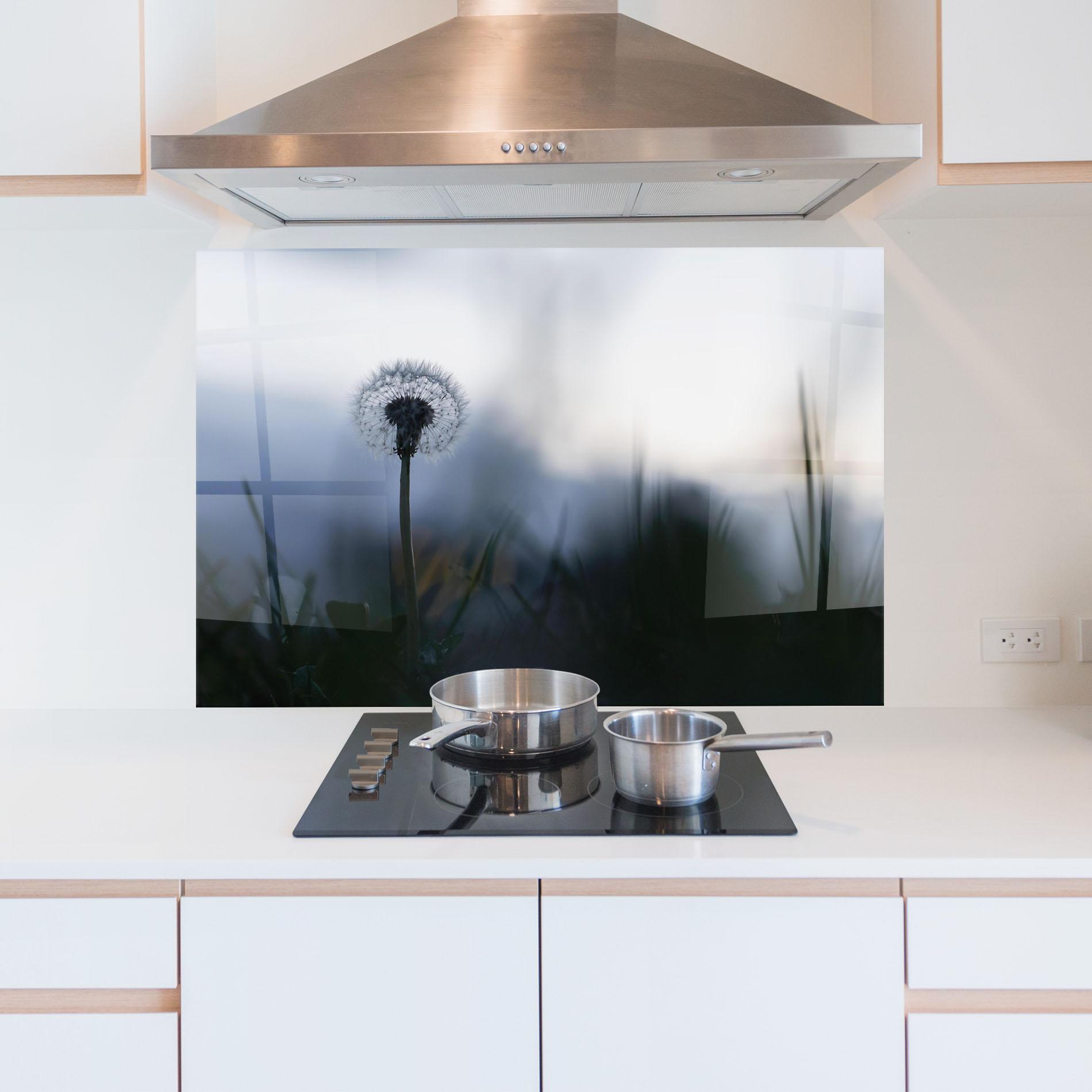 Küchenrückwand Glas Dandelion Wild View mockup 5