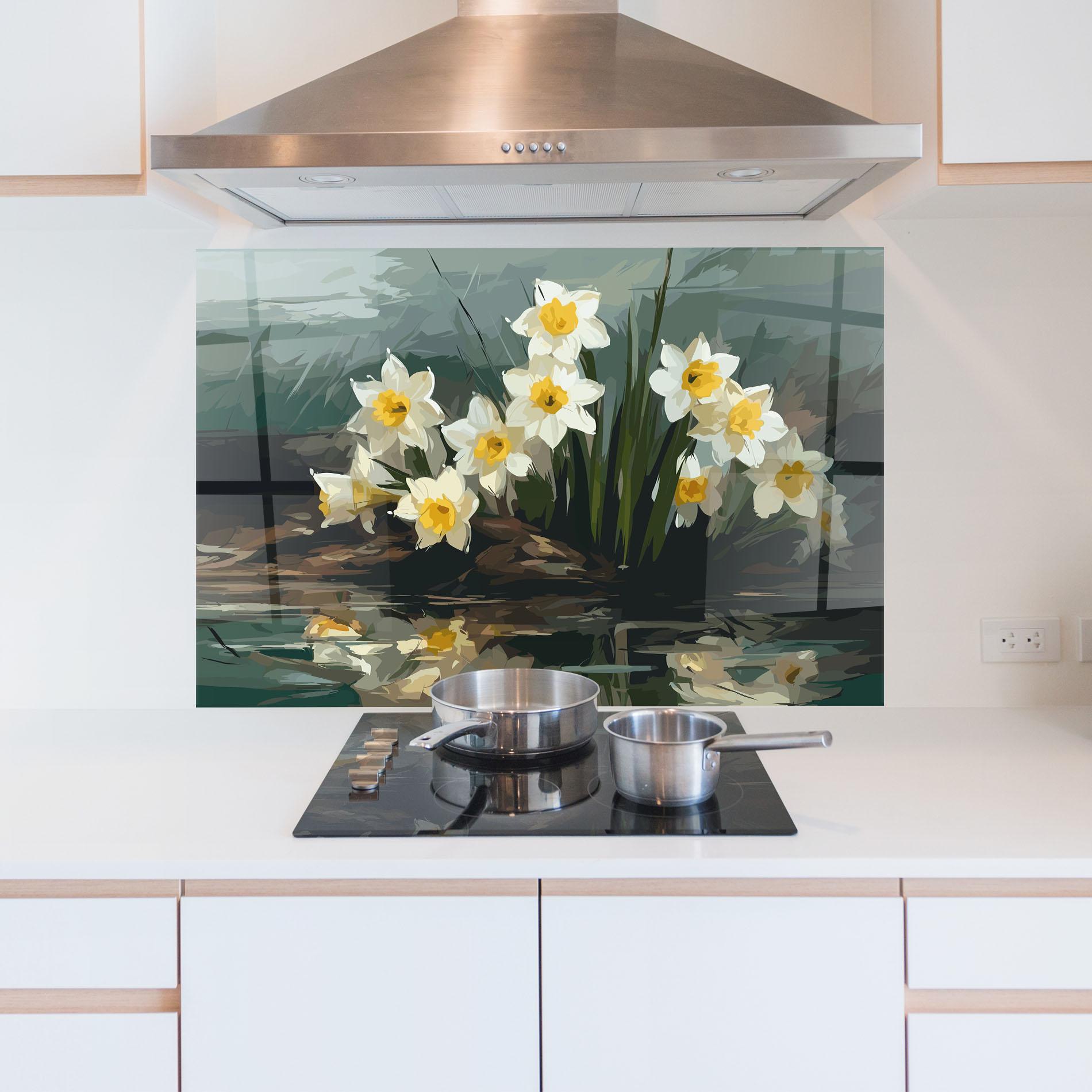 Küchenrückwand Glas Wild Lake Plant mockup 5