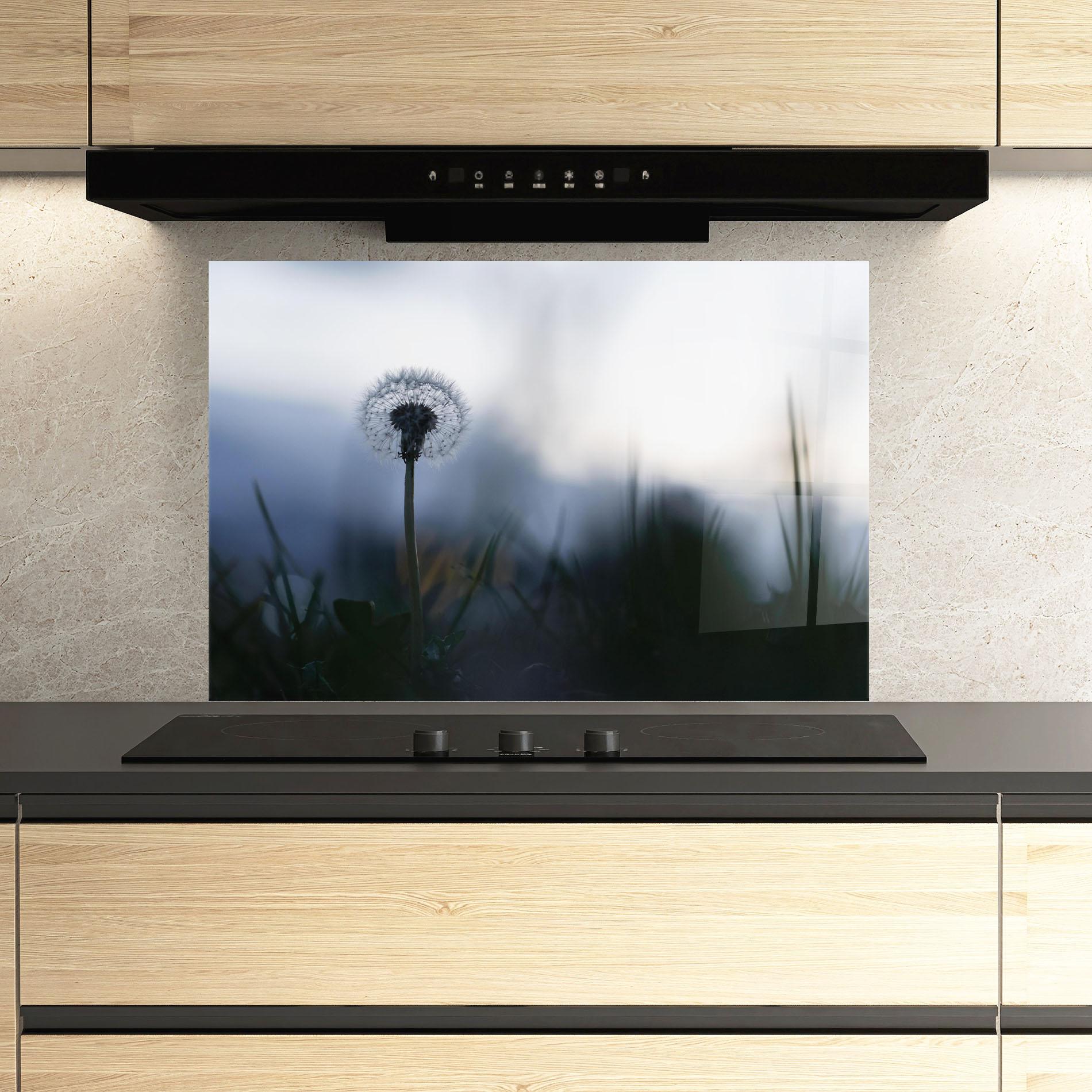 Küchenrückwand Glas Dandelion Wild View mockup 3