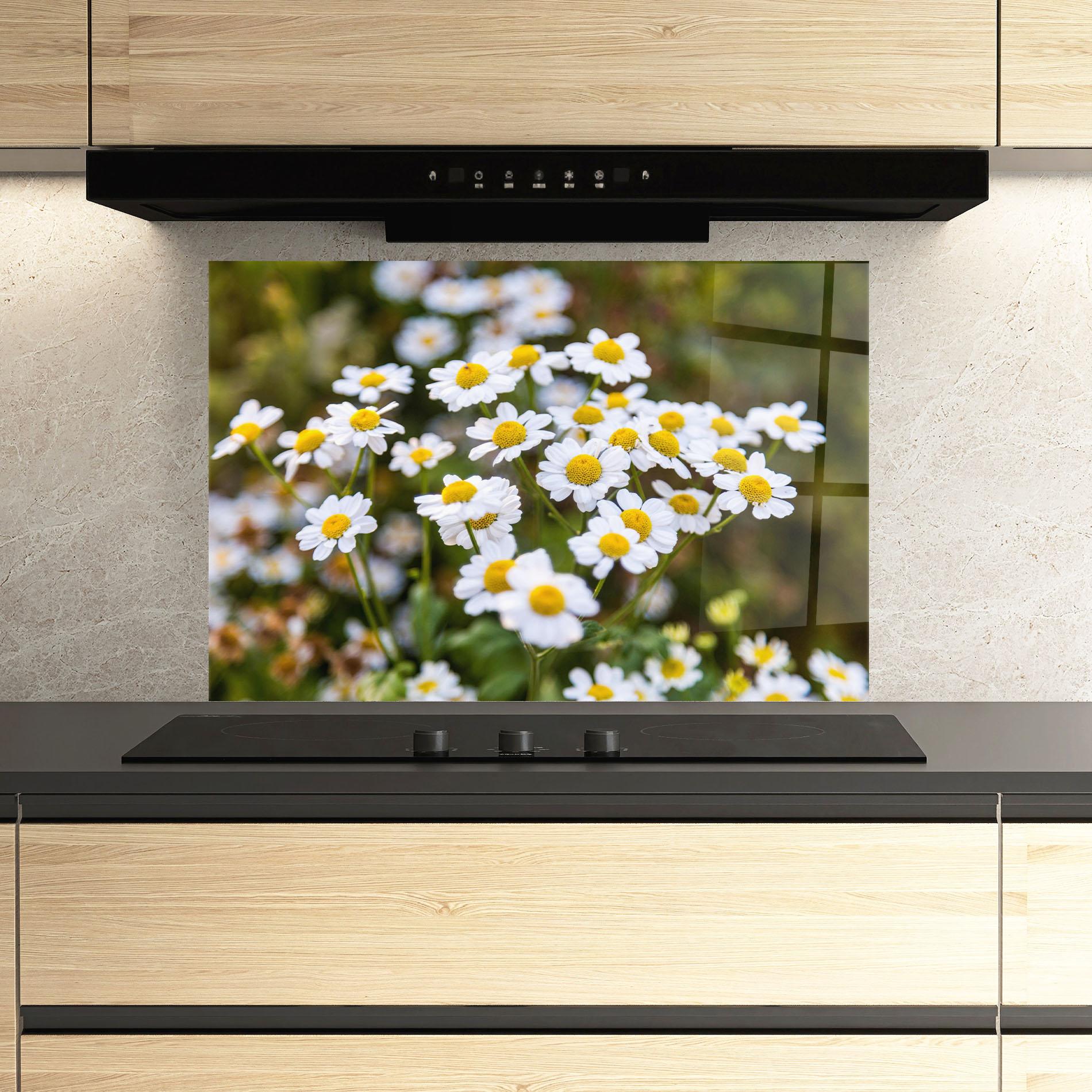 Küchenrückwand Glas Flowers Garden mockup 3