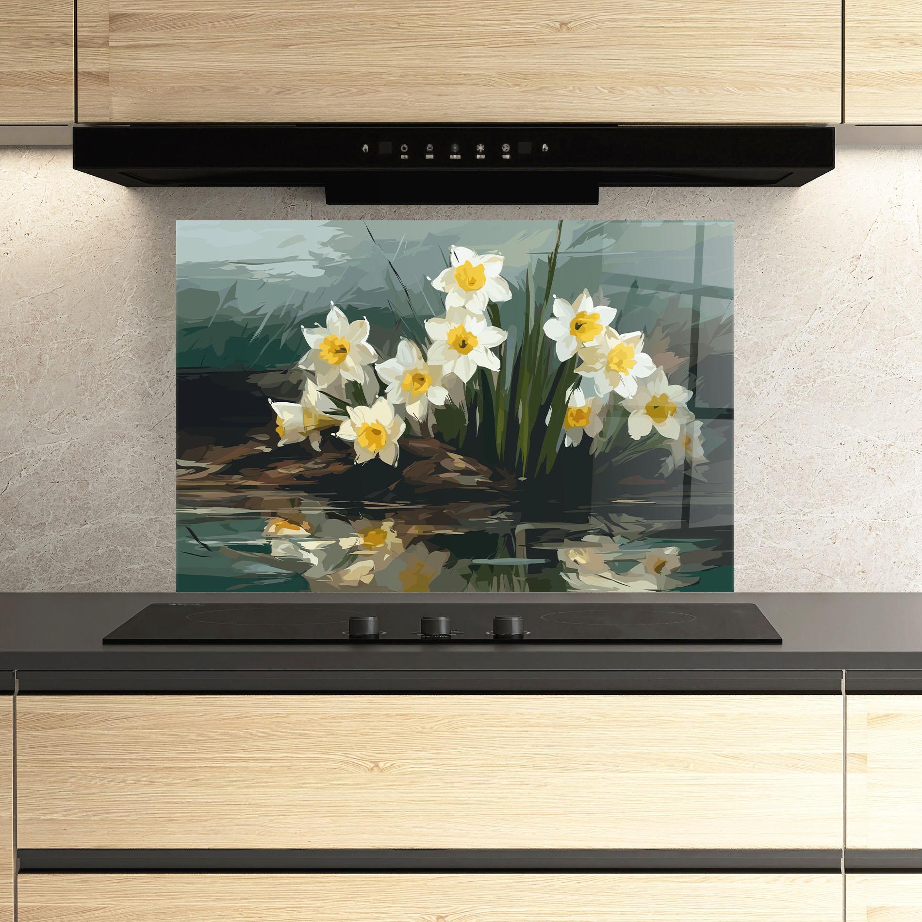 Küchenrückwand Glas Wild Lake Plant mockup 3