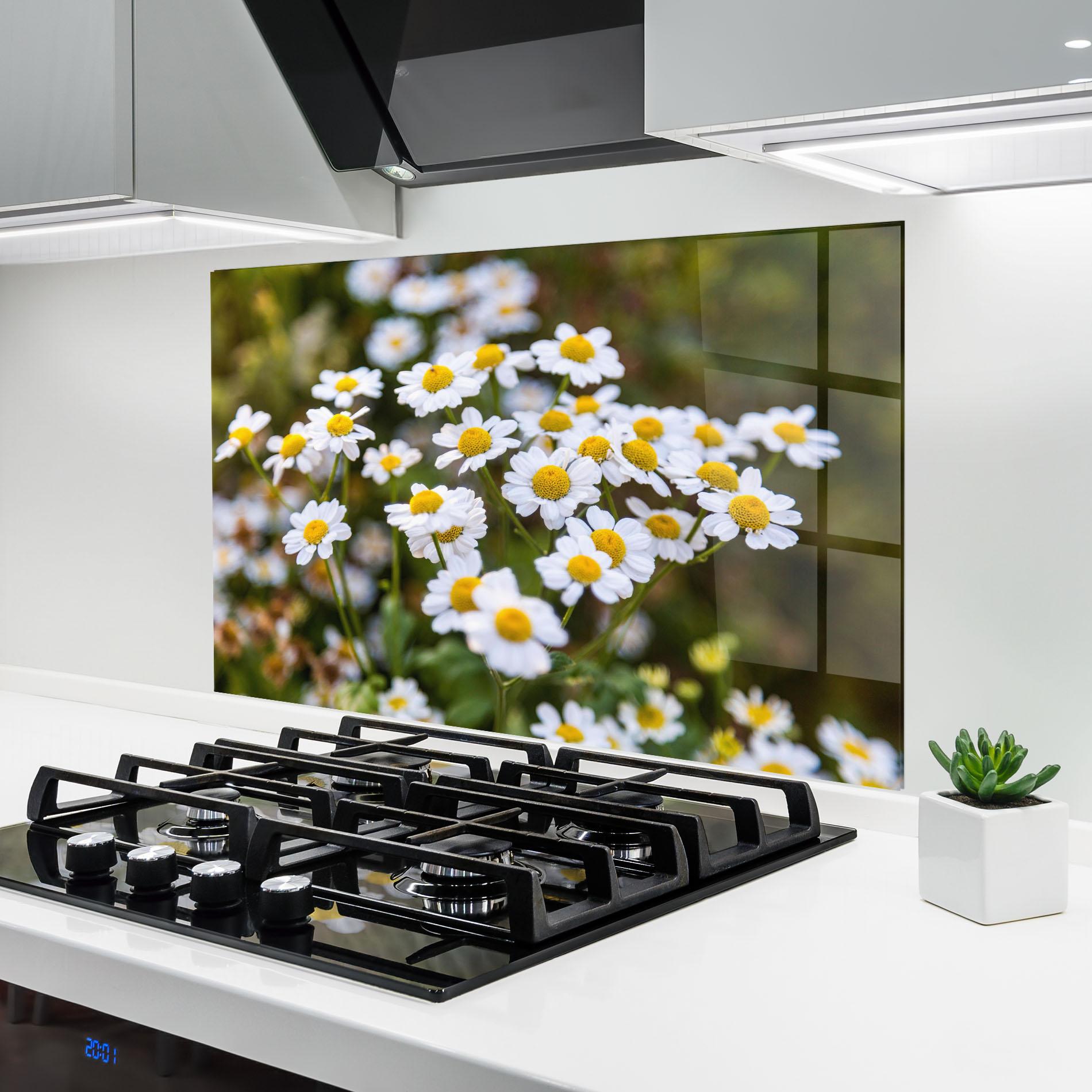 Küchenrückwand Glas Flowers Garden mockup 6
