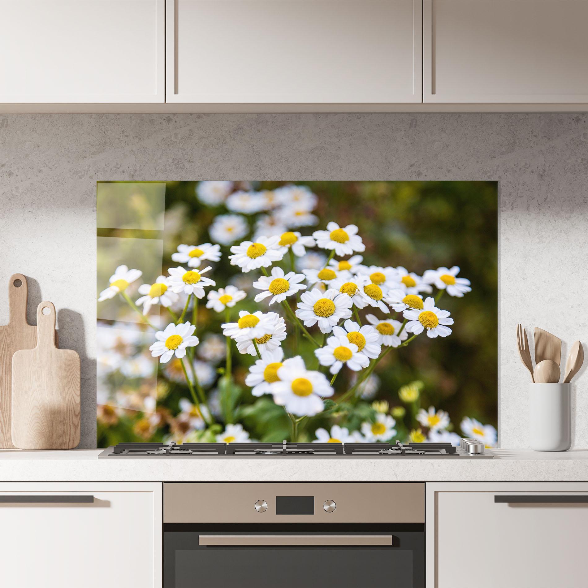 Küchenrückwand Glas Flowers Garden mockup 7