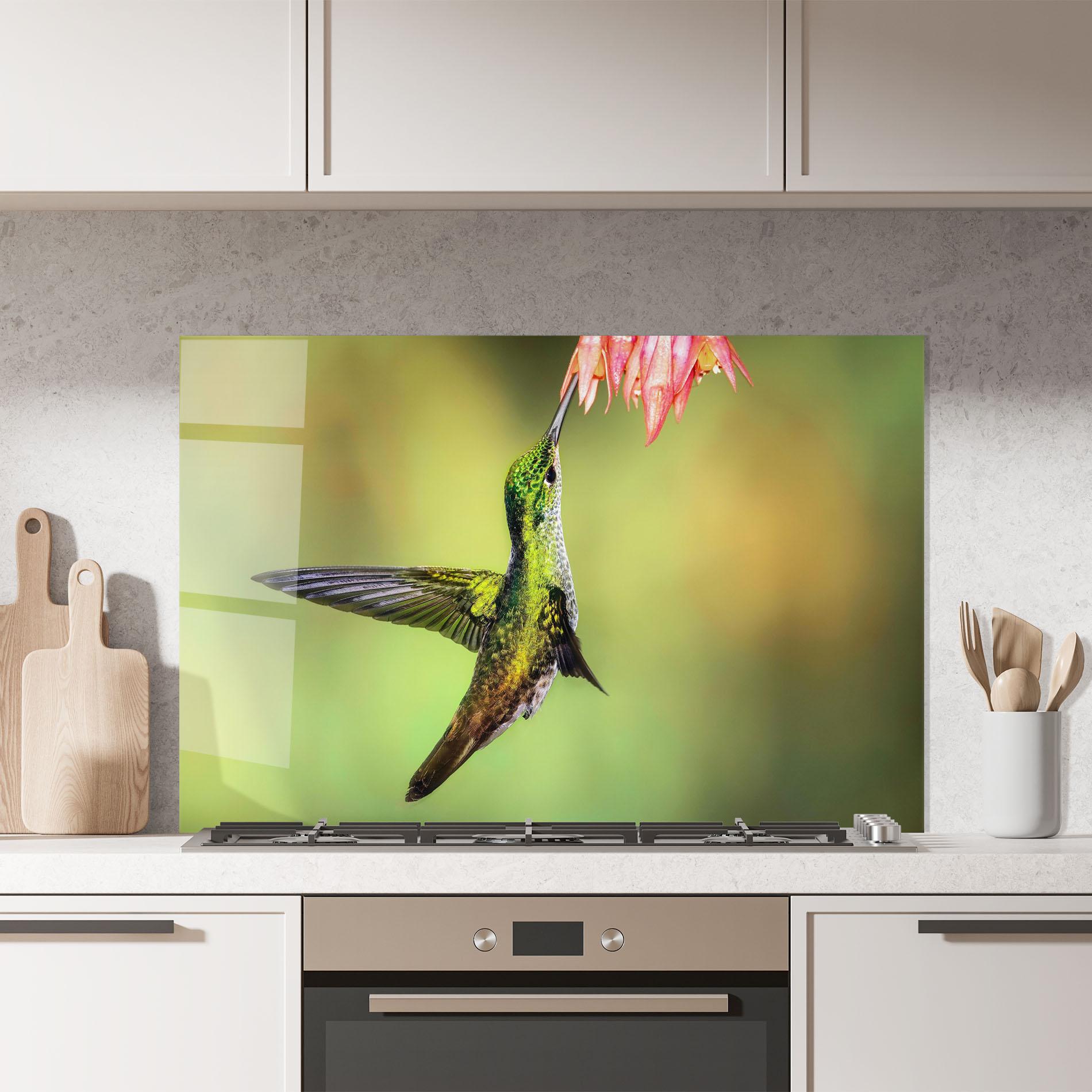 Küchenrückwand Glas Wild Bird Flower mockup 7