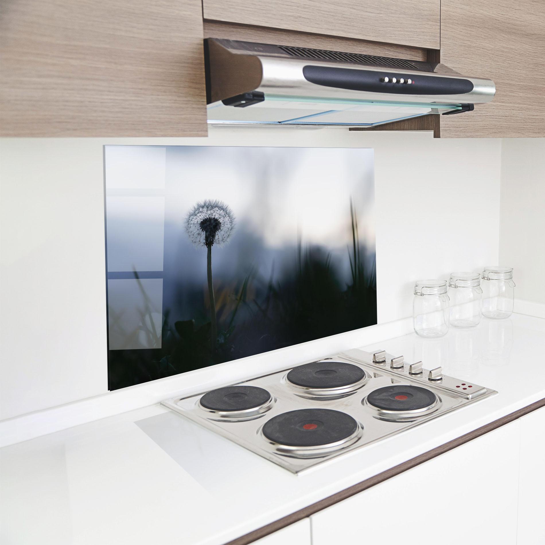 Küchenrückwand Glas Dandelion Wild View mockup 8
