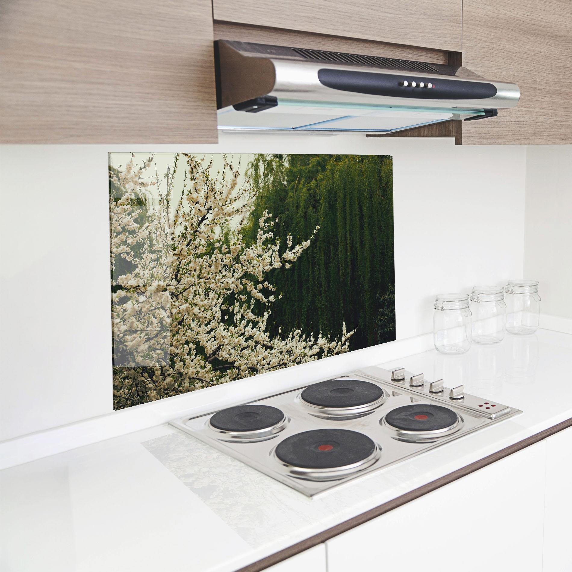Küchenrückwand Glas Nature Veiw Tree mockup 8