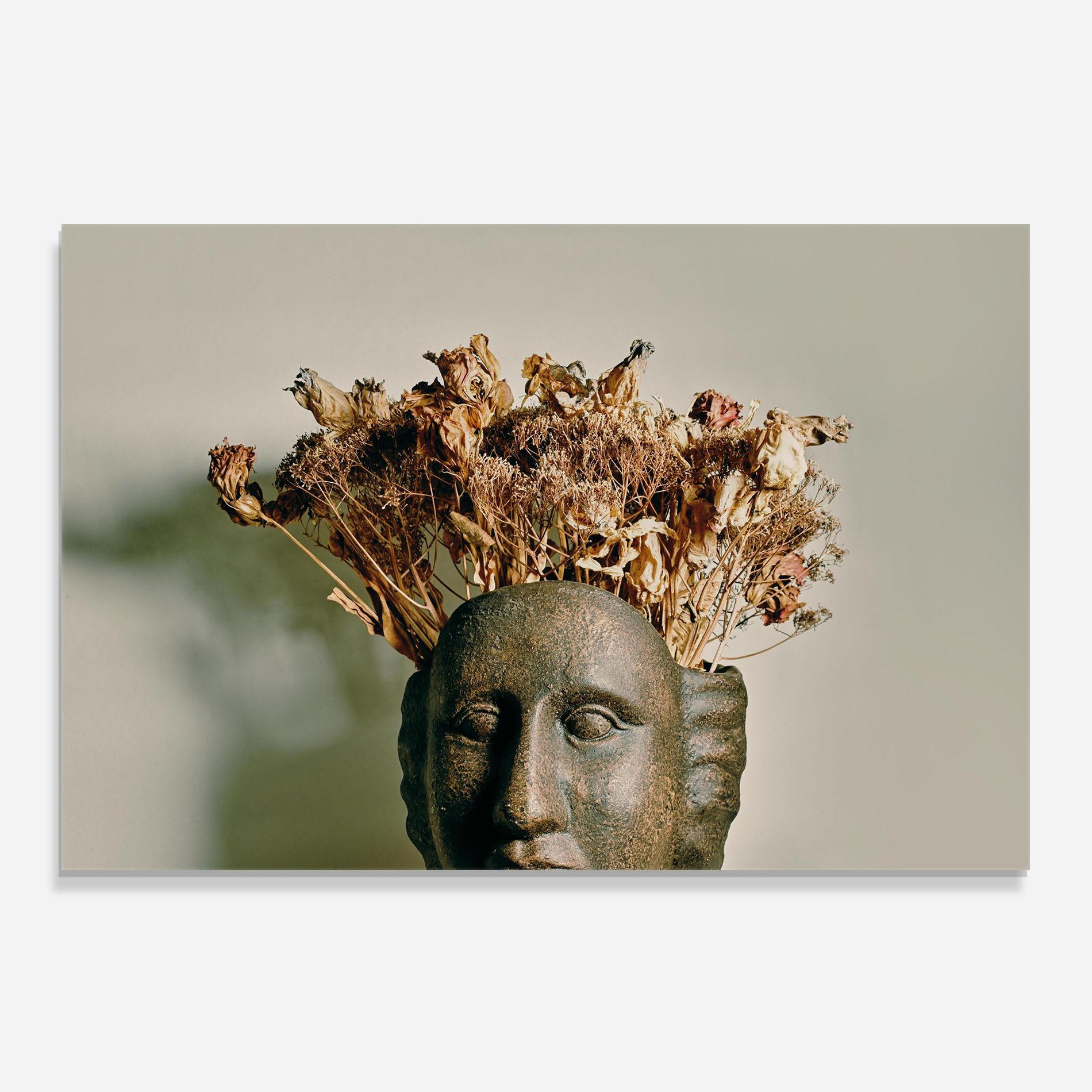 Küchenrückwand Glas Face Vase mockup 0