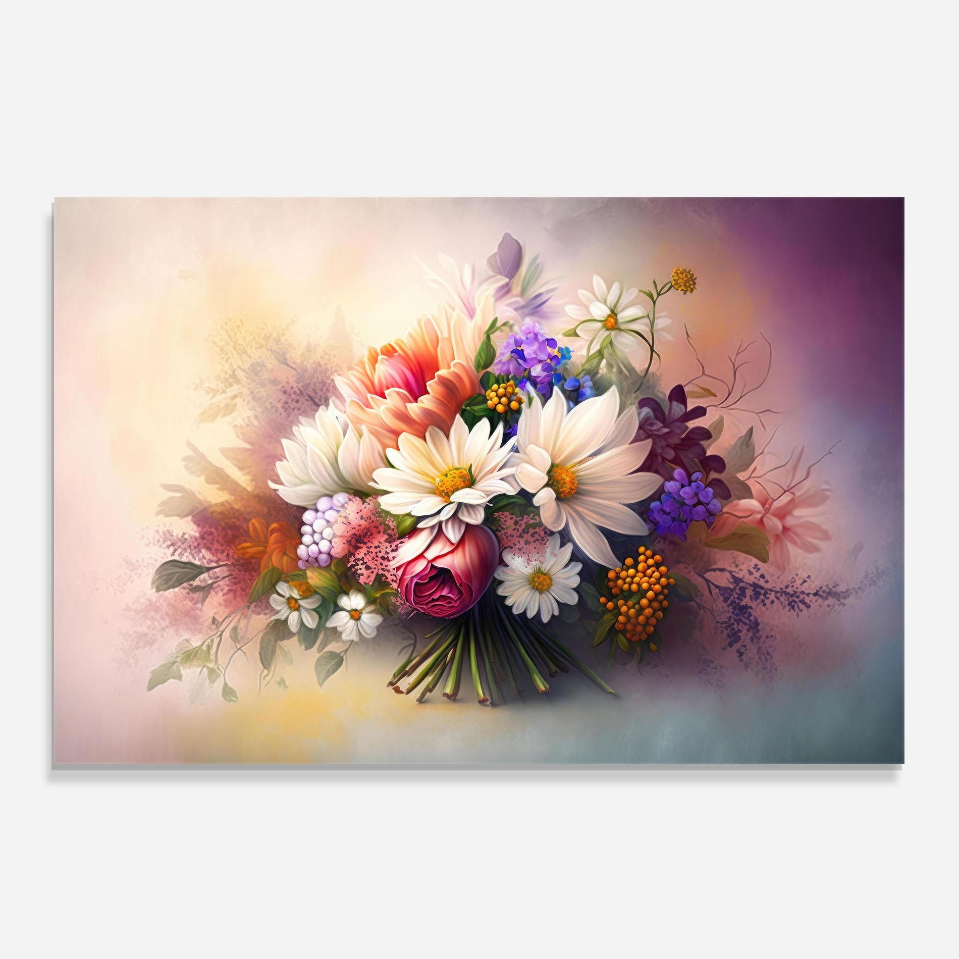 Küchenrückwand Glas Vecteezy_ai Generated Bouquet Of Fresh Spring Flowers On Light_23373362_865 mockup 0