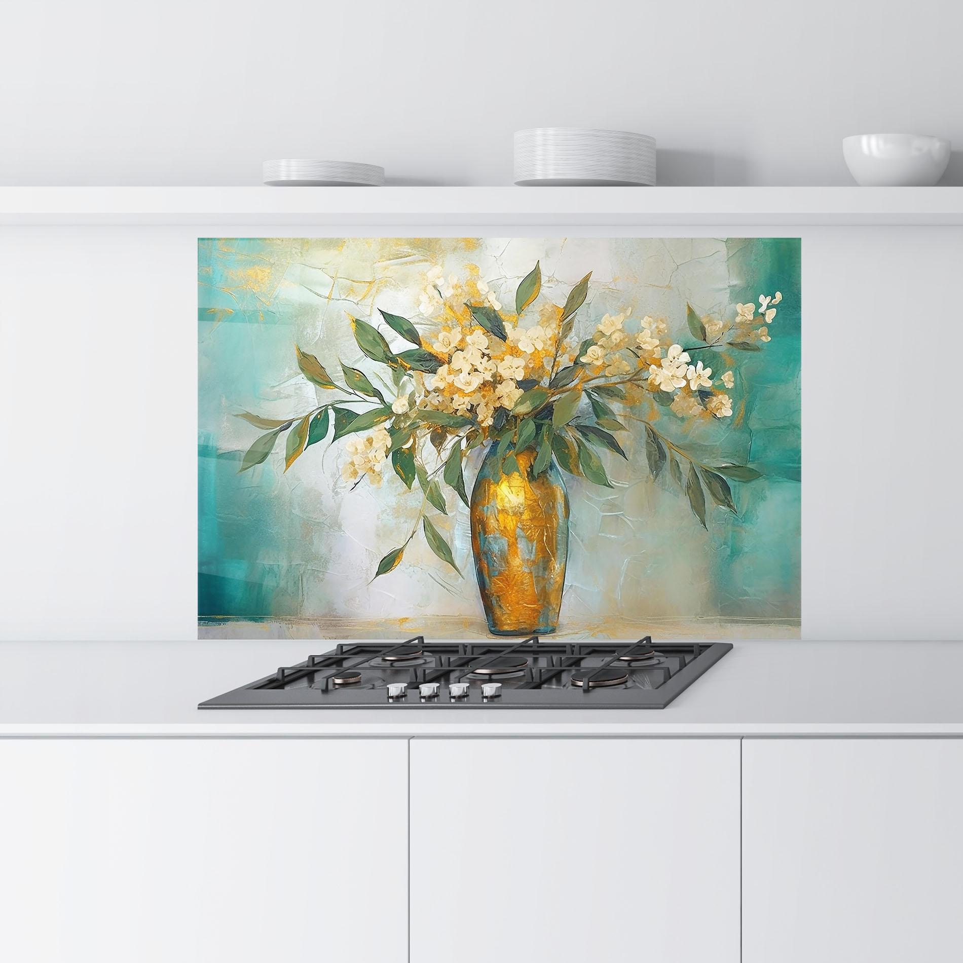 Küchenrückwand Glas Abstract Vase Art mockup 9