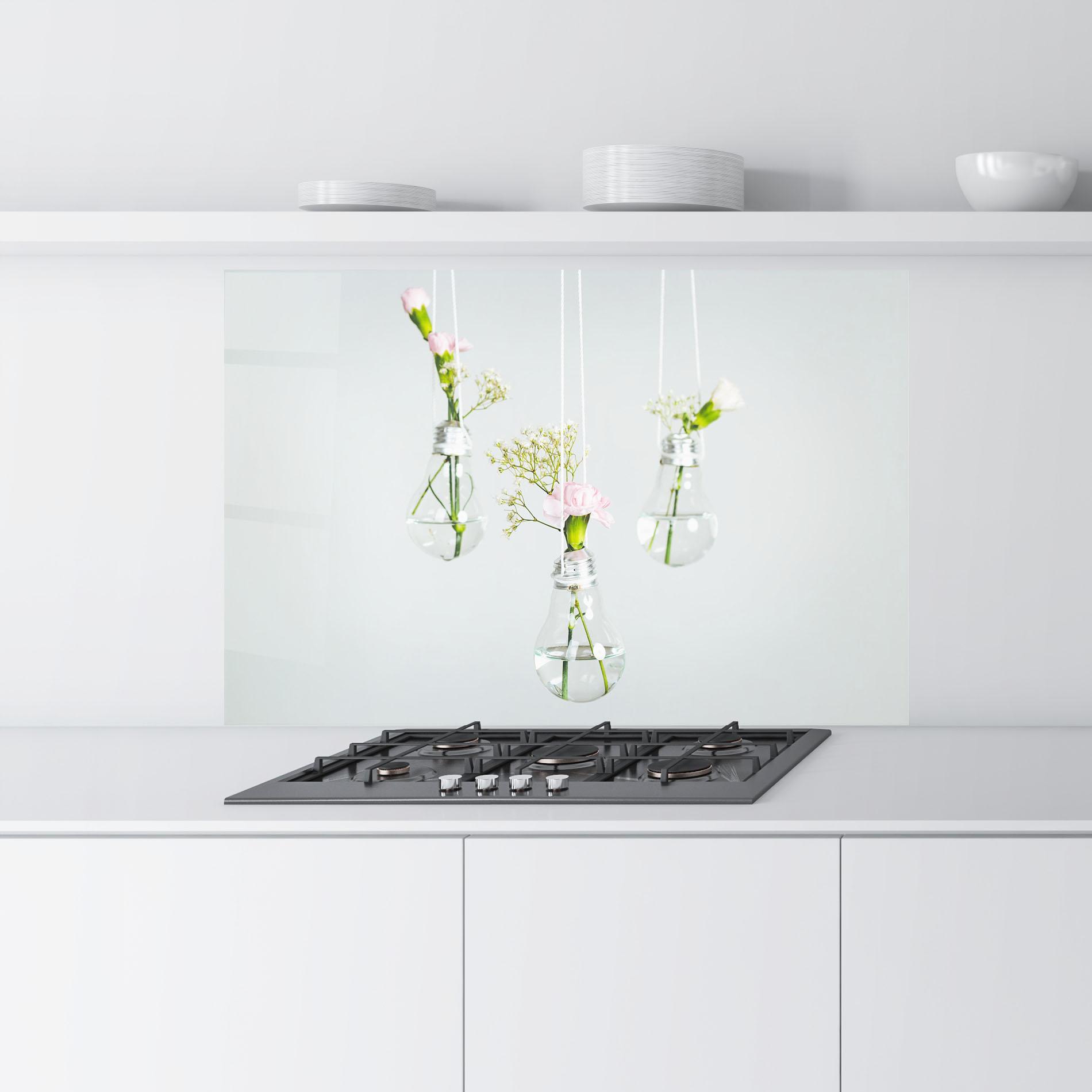 Küchenrückwand Glas Floating Vase mockup 9
