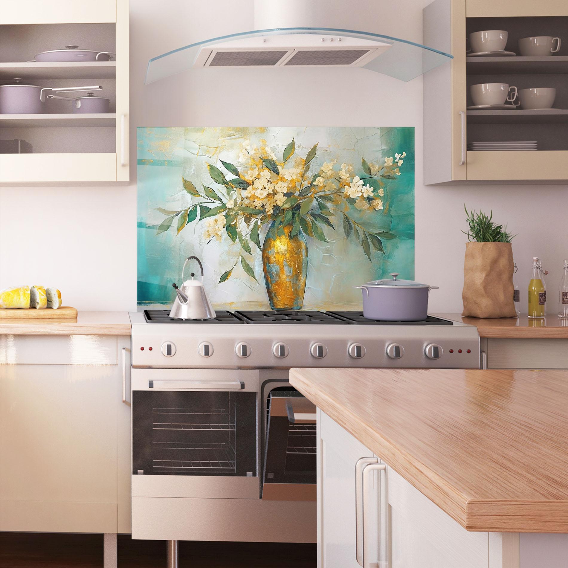 Küchenrückwand Glas Abstract Vase Art mockup 1