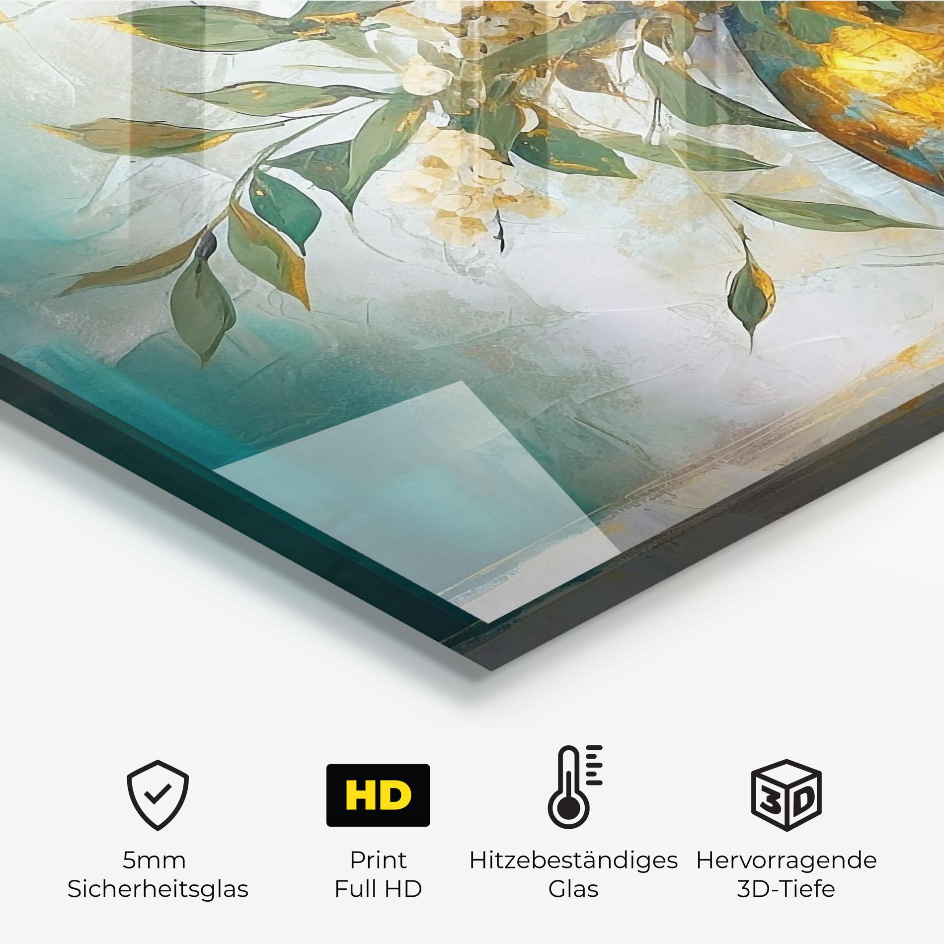 Küchenrückwand Glas Abstract Vase Art mockup 2