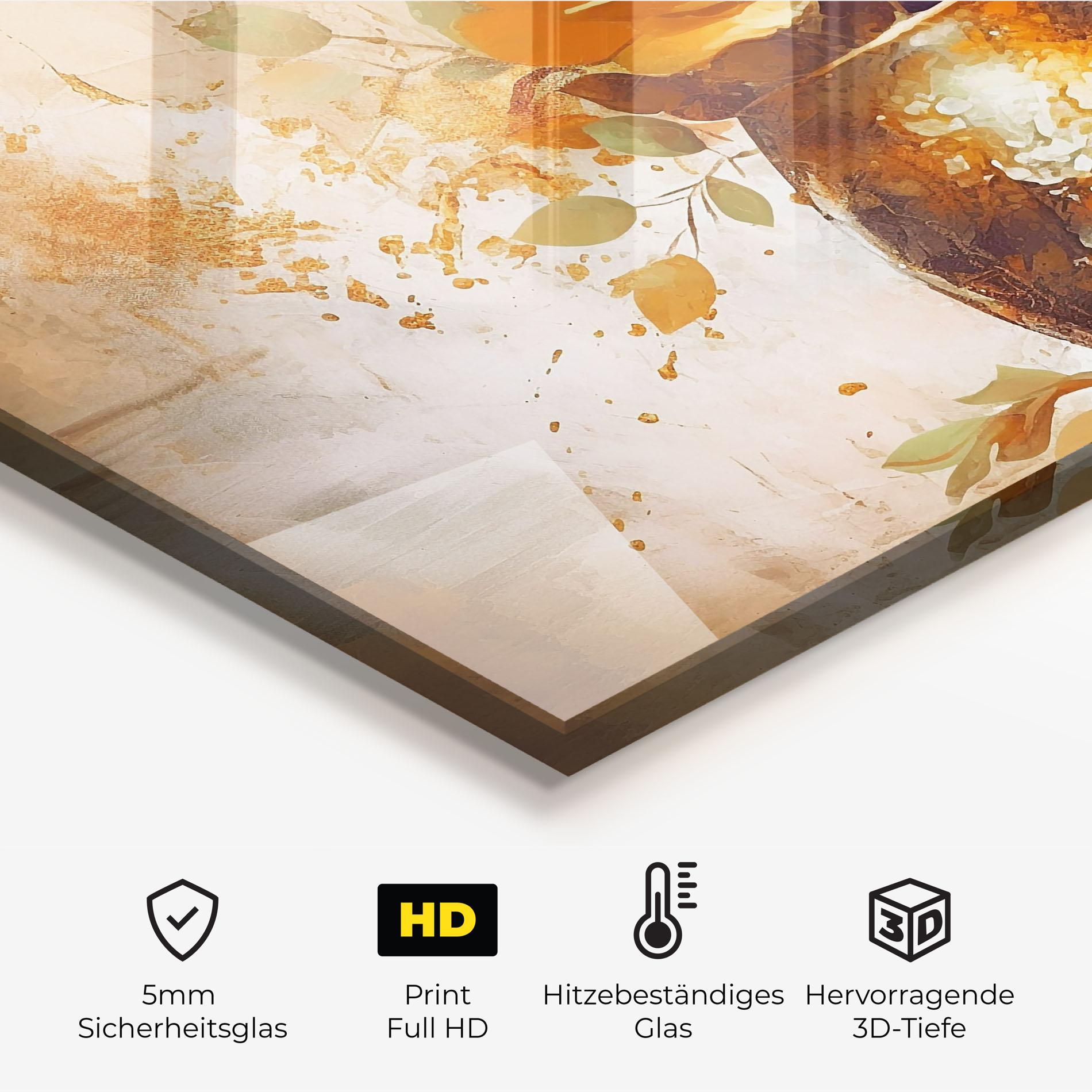 Küchenrückwand Glas Brown Vase Art mockup 2