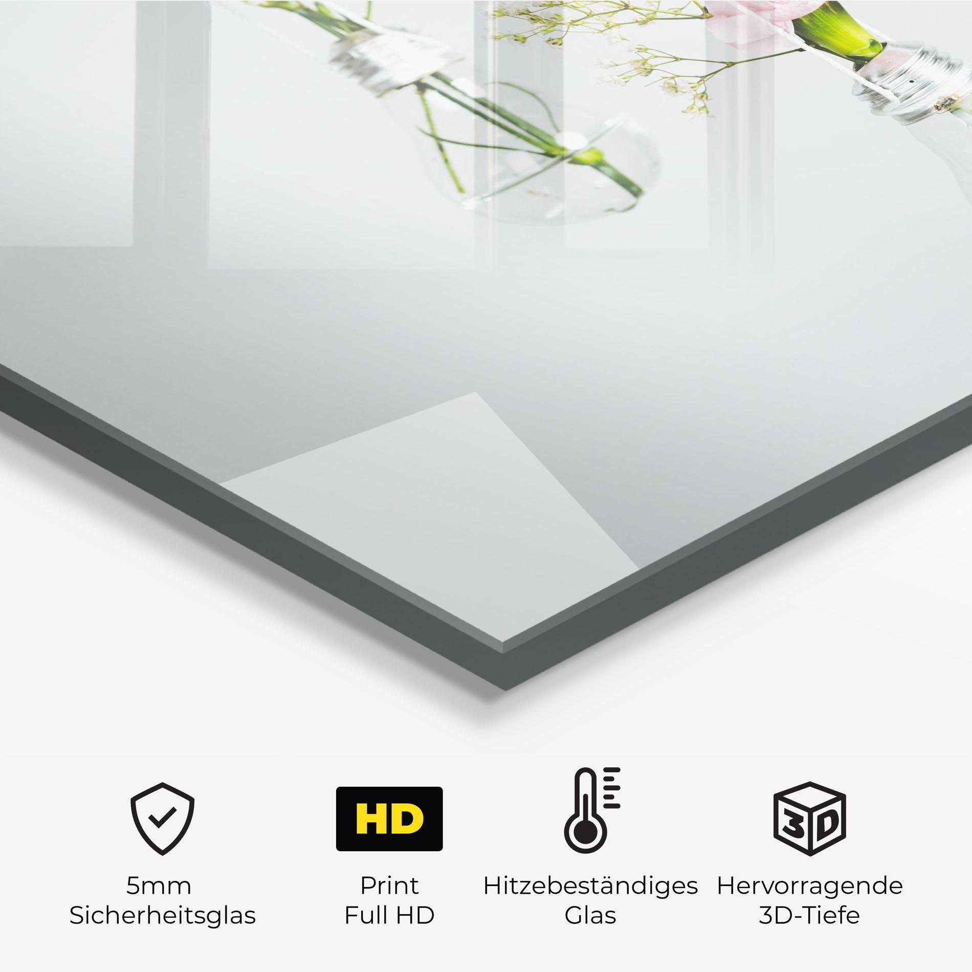 Küchenrückwand Glas Floating Vase mockup 2