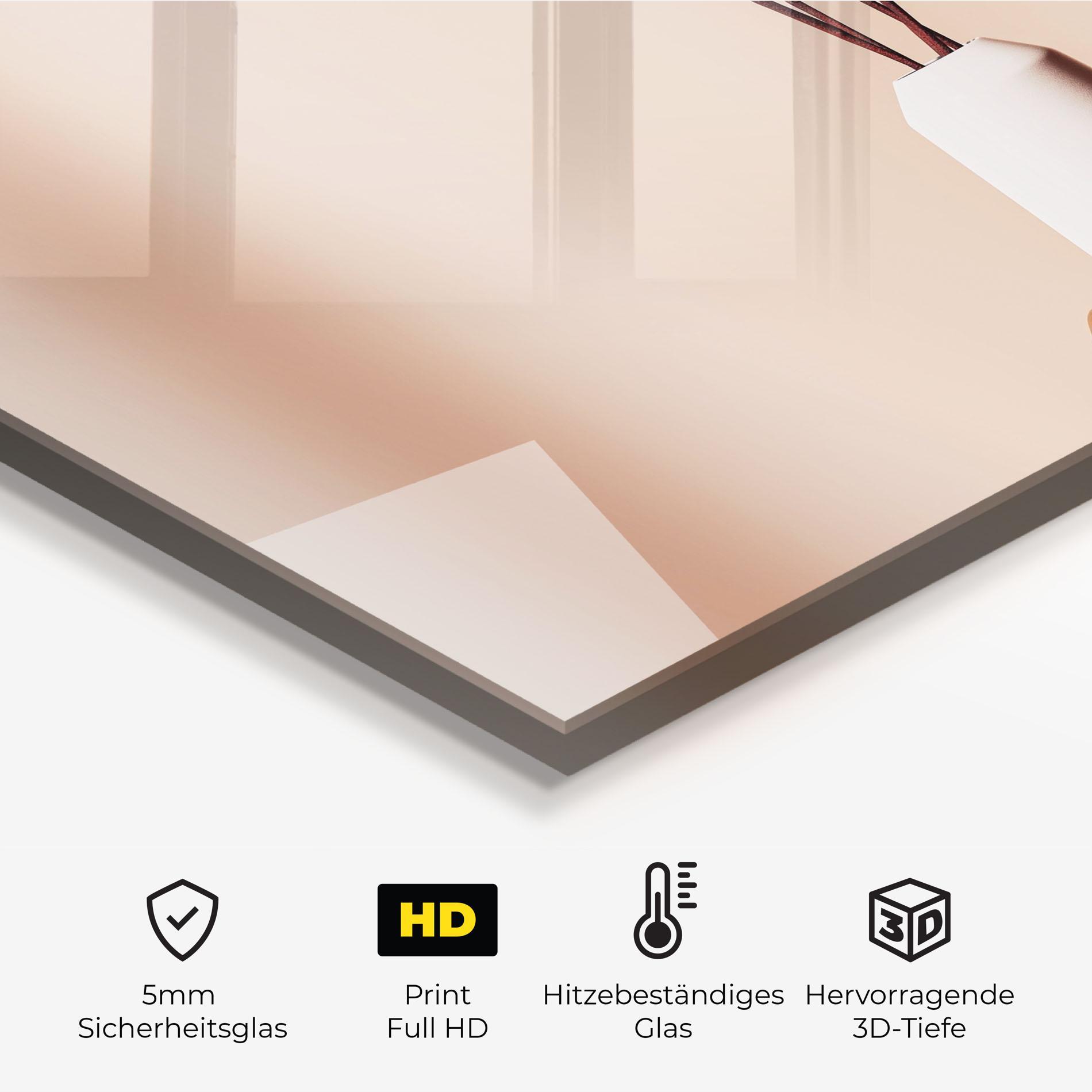 Küchenrückwand Glas Pink Circle Vase mockup 2