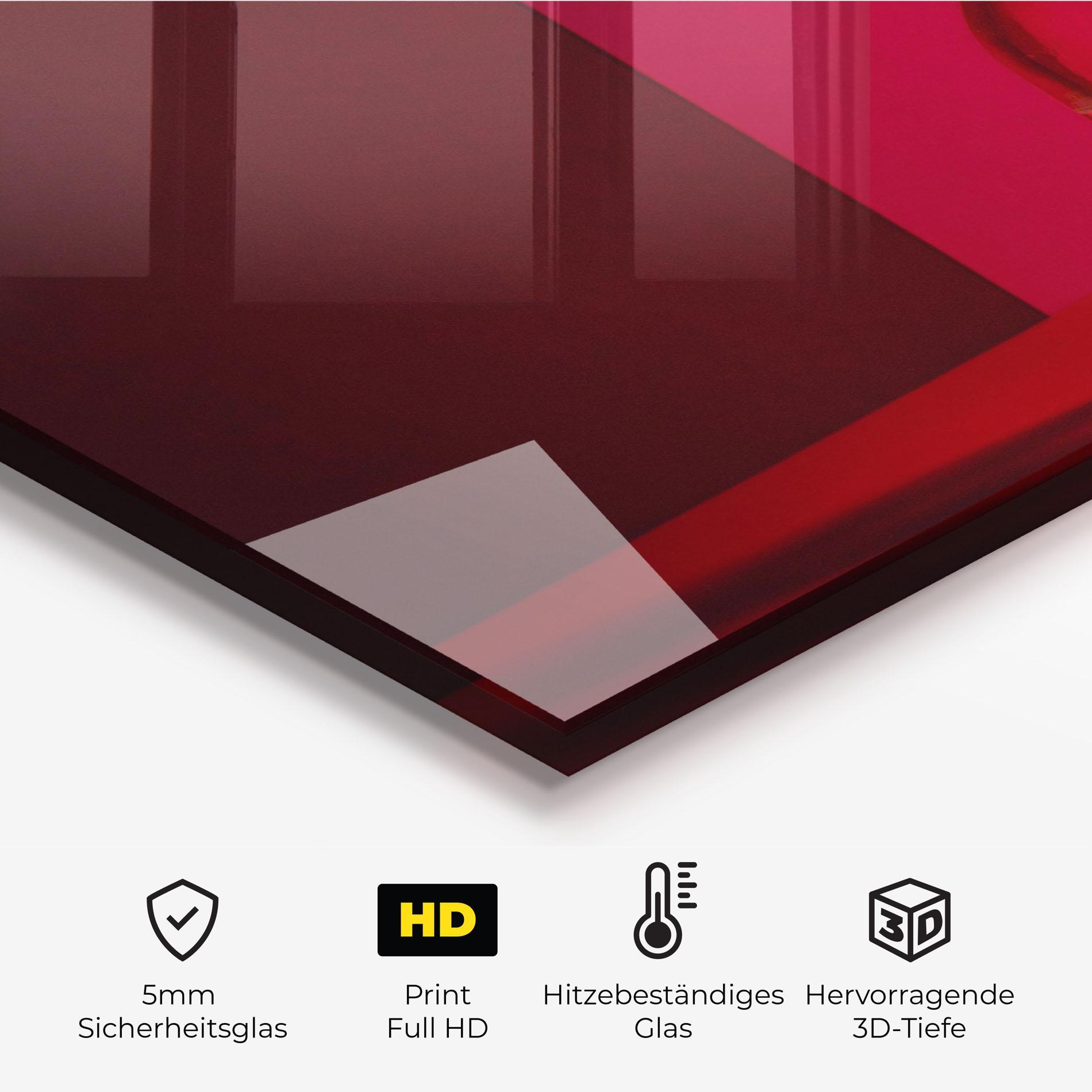 Küchenrückwand Glas Red Light Vase mockup 2