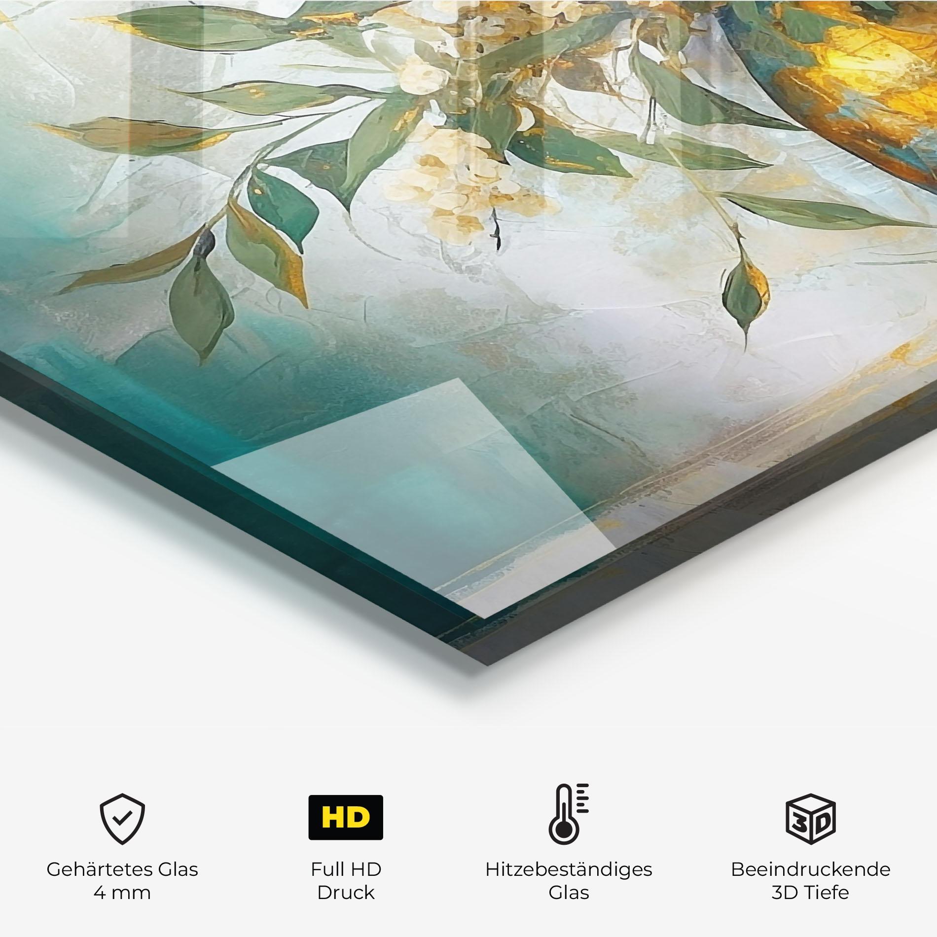 Küchenrückwand Glas Abstract Vase Art mockup 2