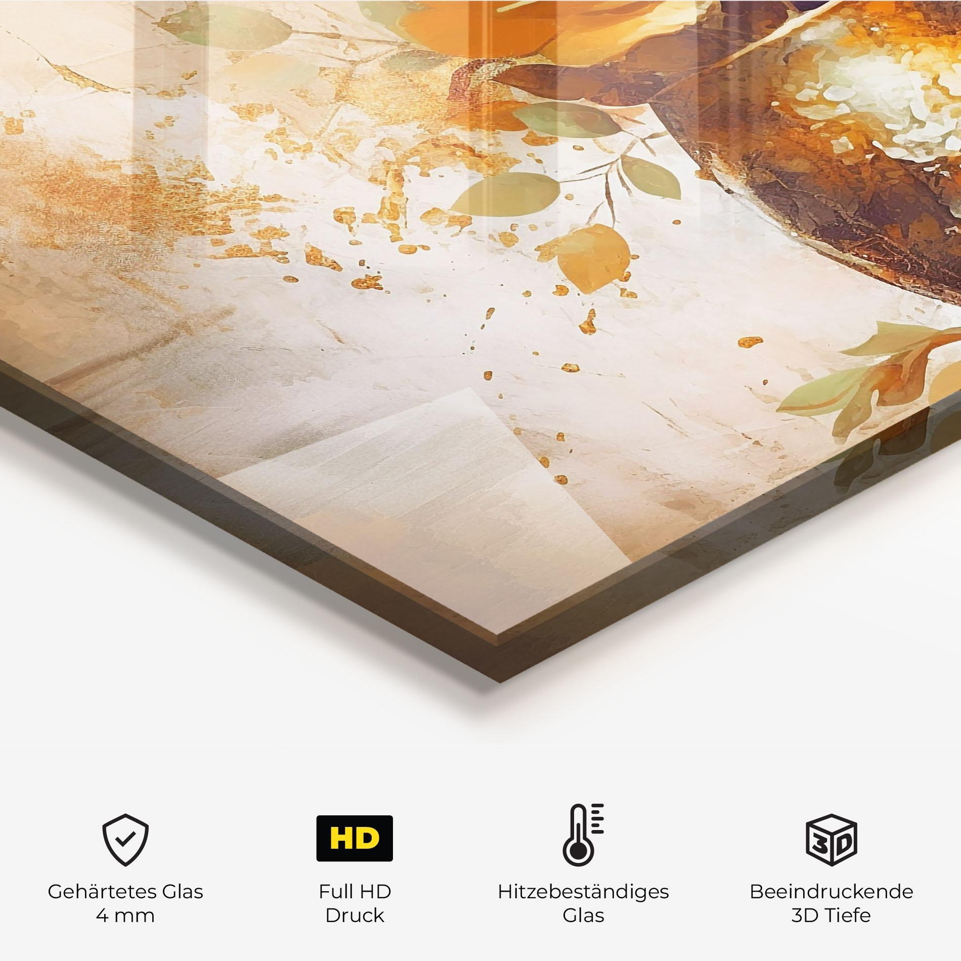 Küchenrückwand Glas Brown Vase Art mockup 2