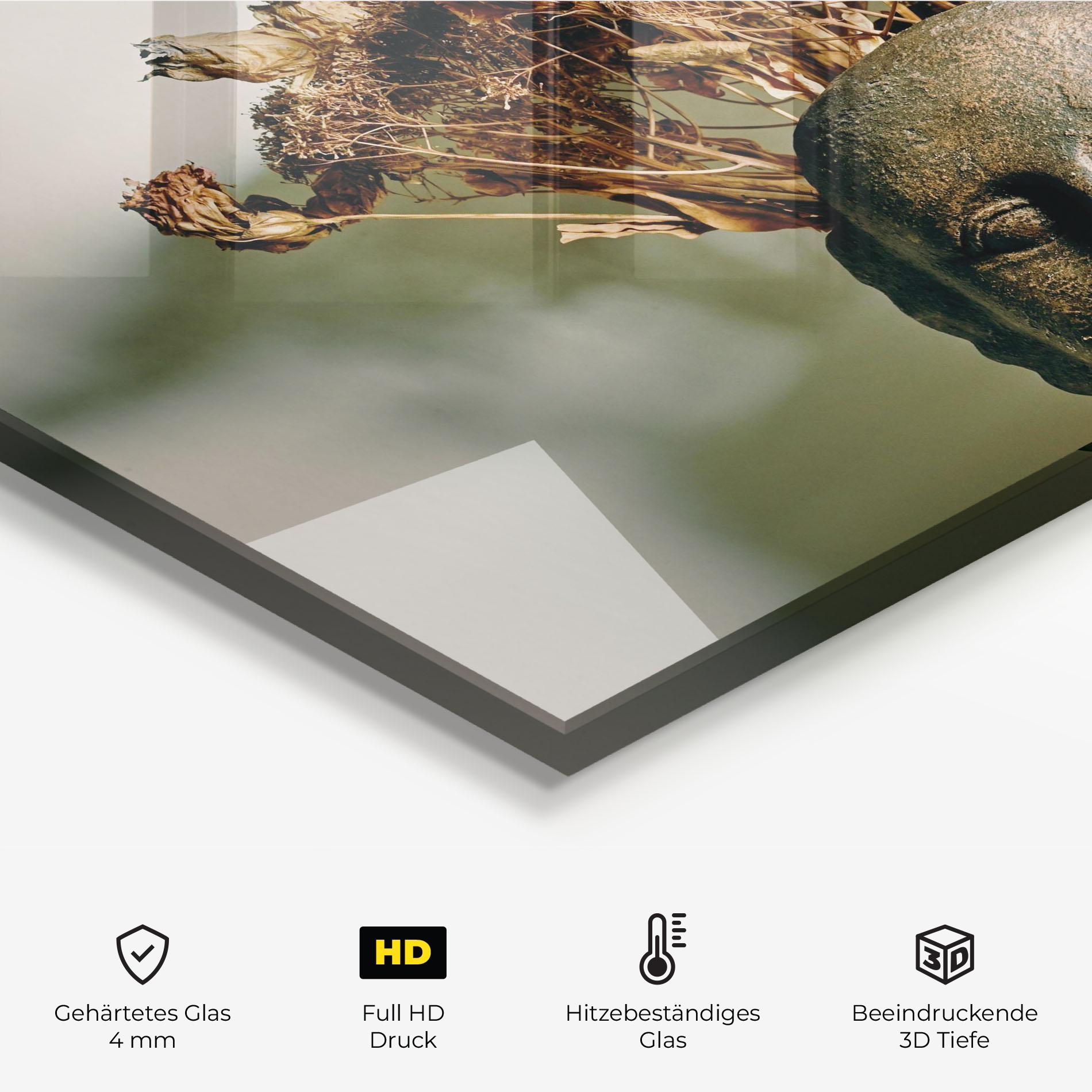 Küchenrückwand Glas Face Vase mockup 2