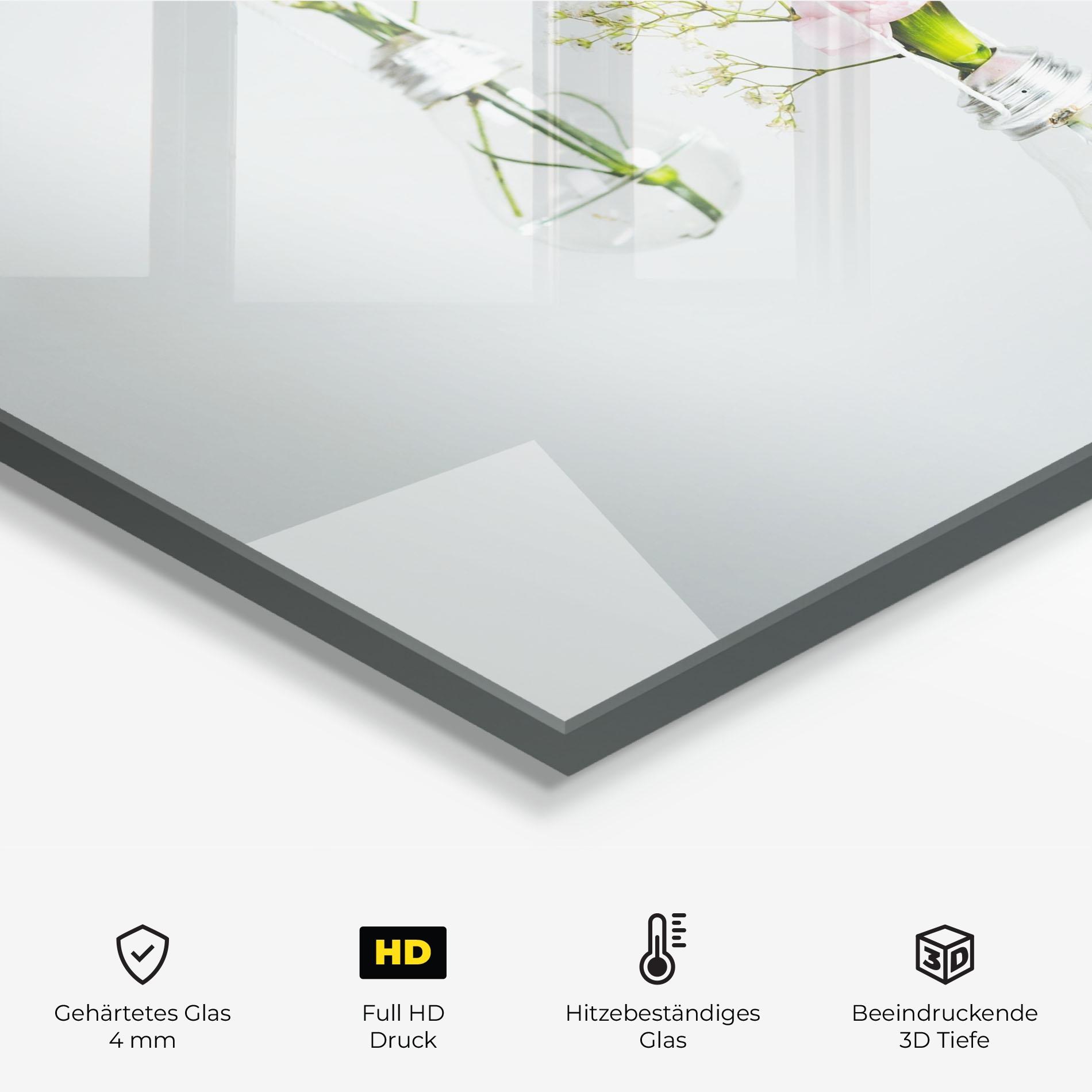 Küchenrückwand Glas Floating Vase mockup 2