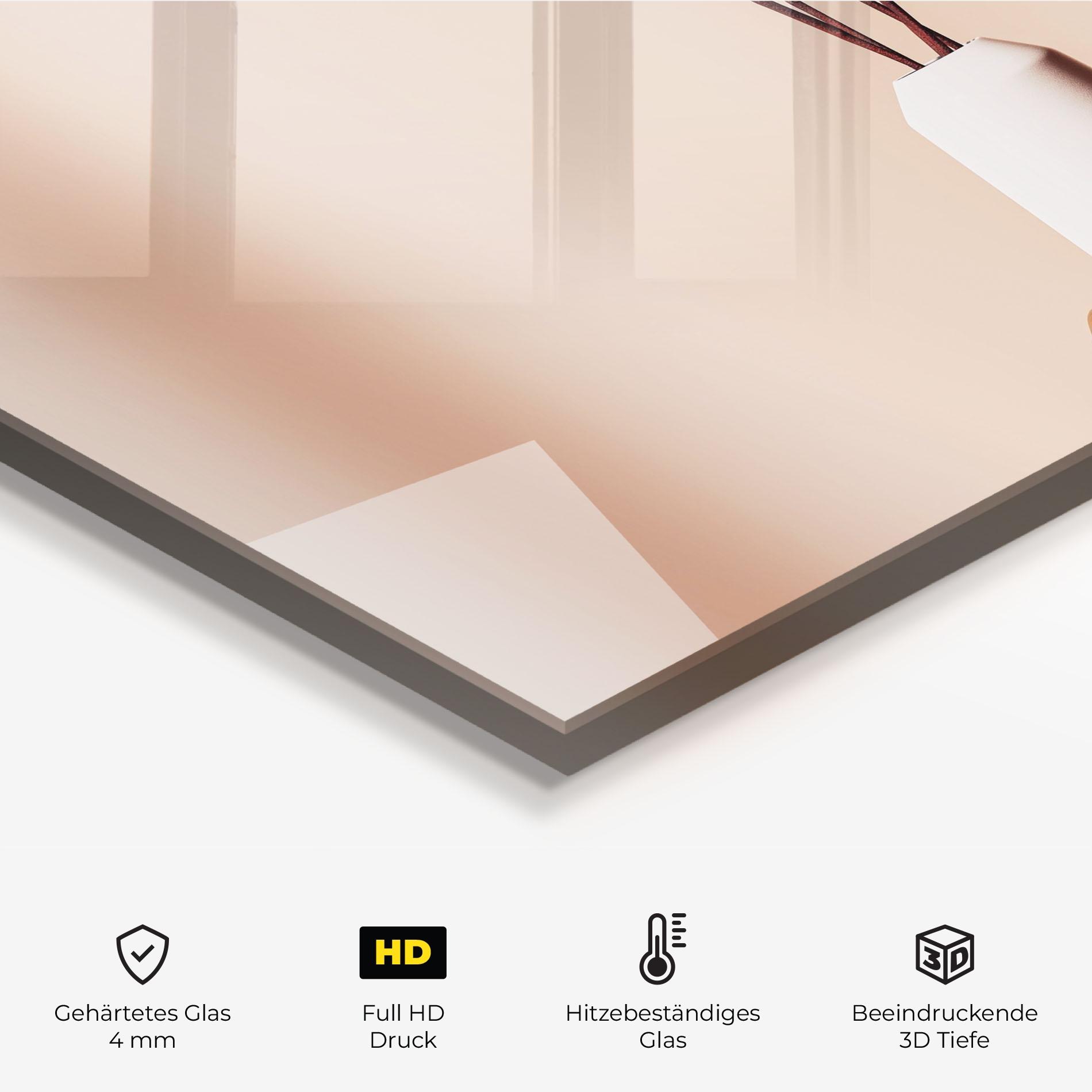 Küchenrückwand Glas Pink Circle Vase mockup 2